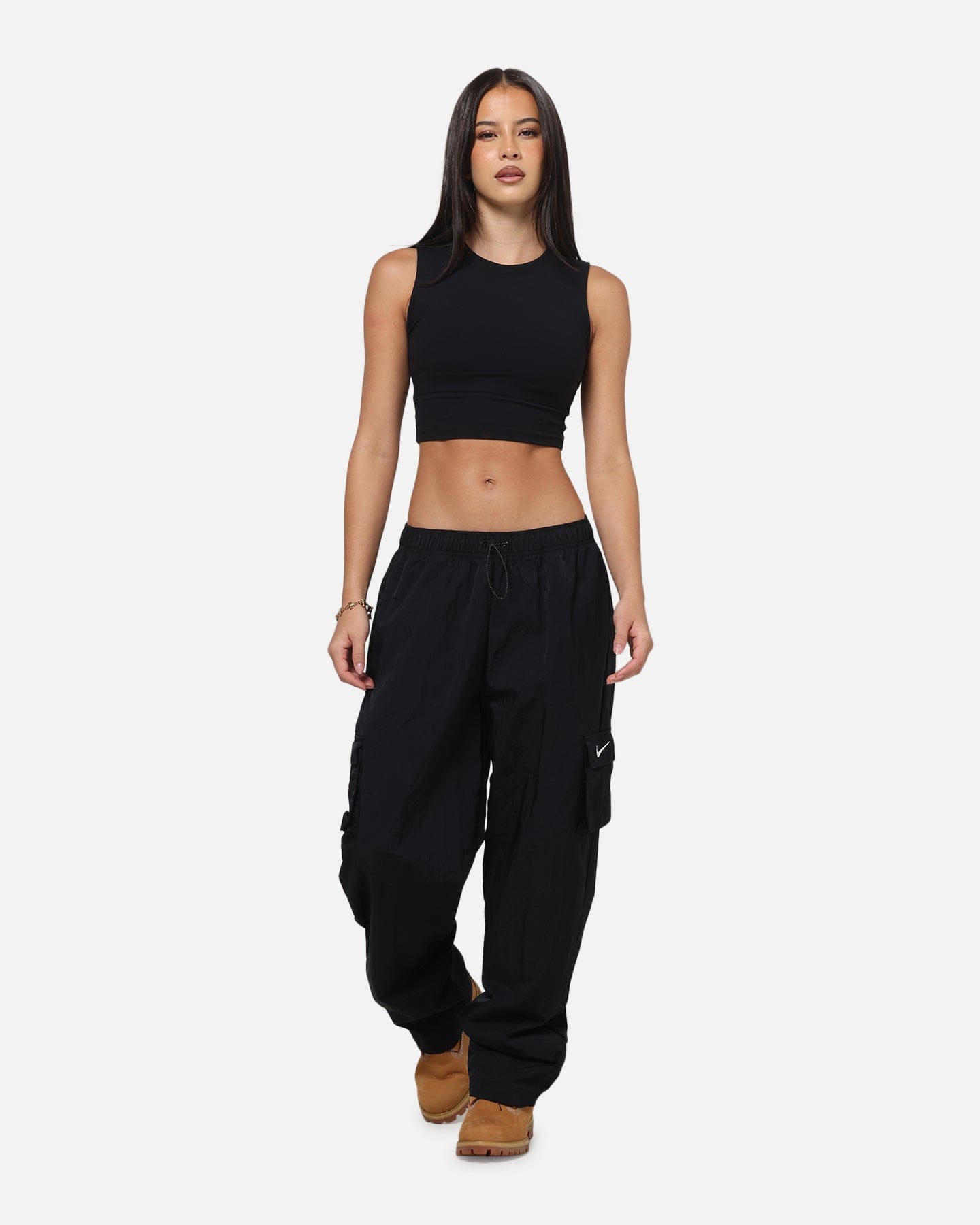 Nike Women's Sportswear Essential High - Rise Woven Cargo Pants Black/White