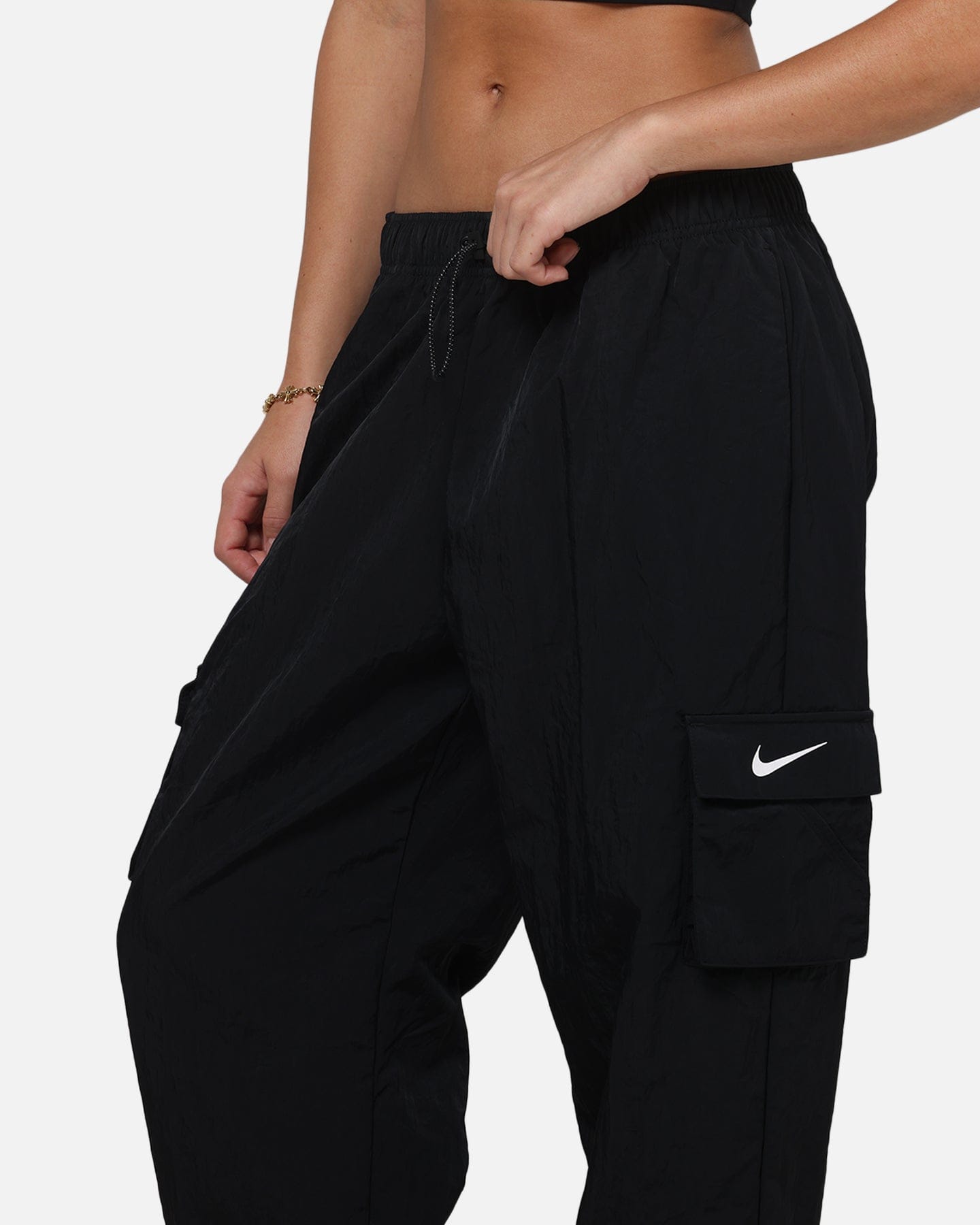 Nike Women's Sportswear Essential High - Rise Woven Cargo Pants Black/White