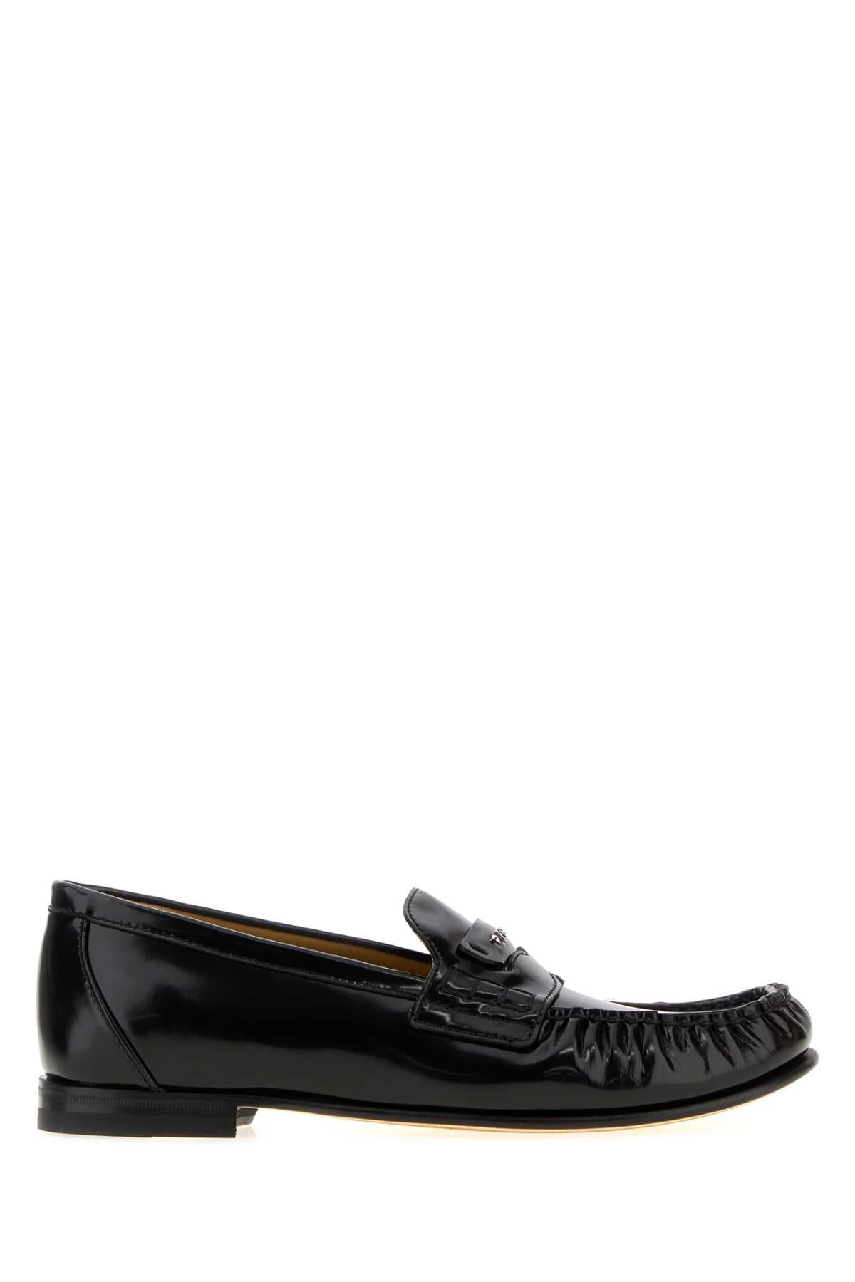 Fendi Leather Moccasin Loafer — Black