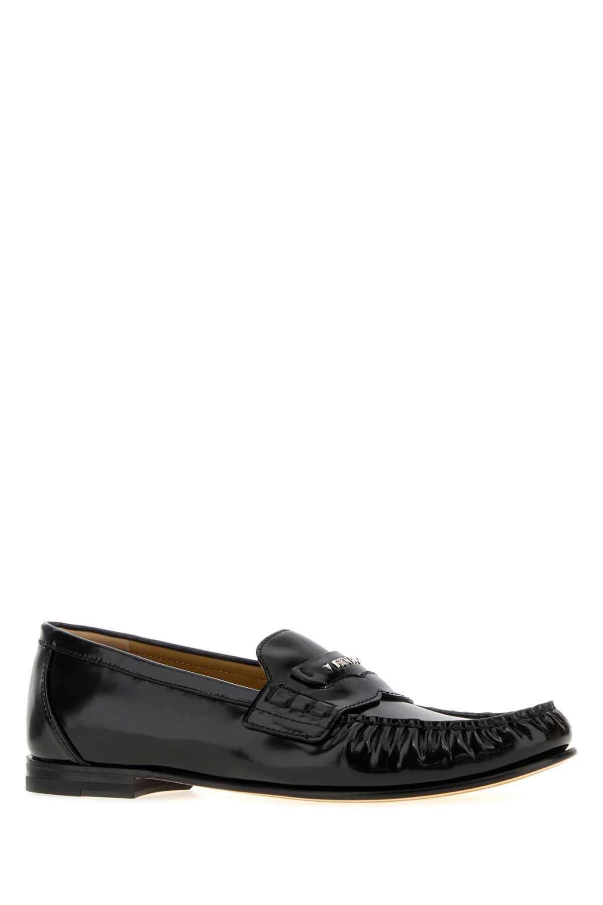 Fendi Leather Moccasin Loafer — Black