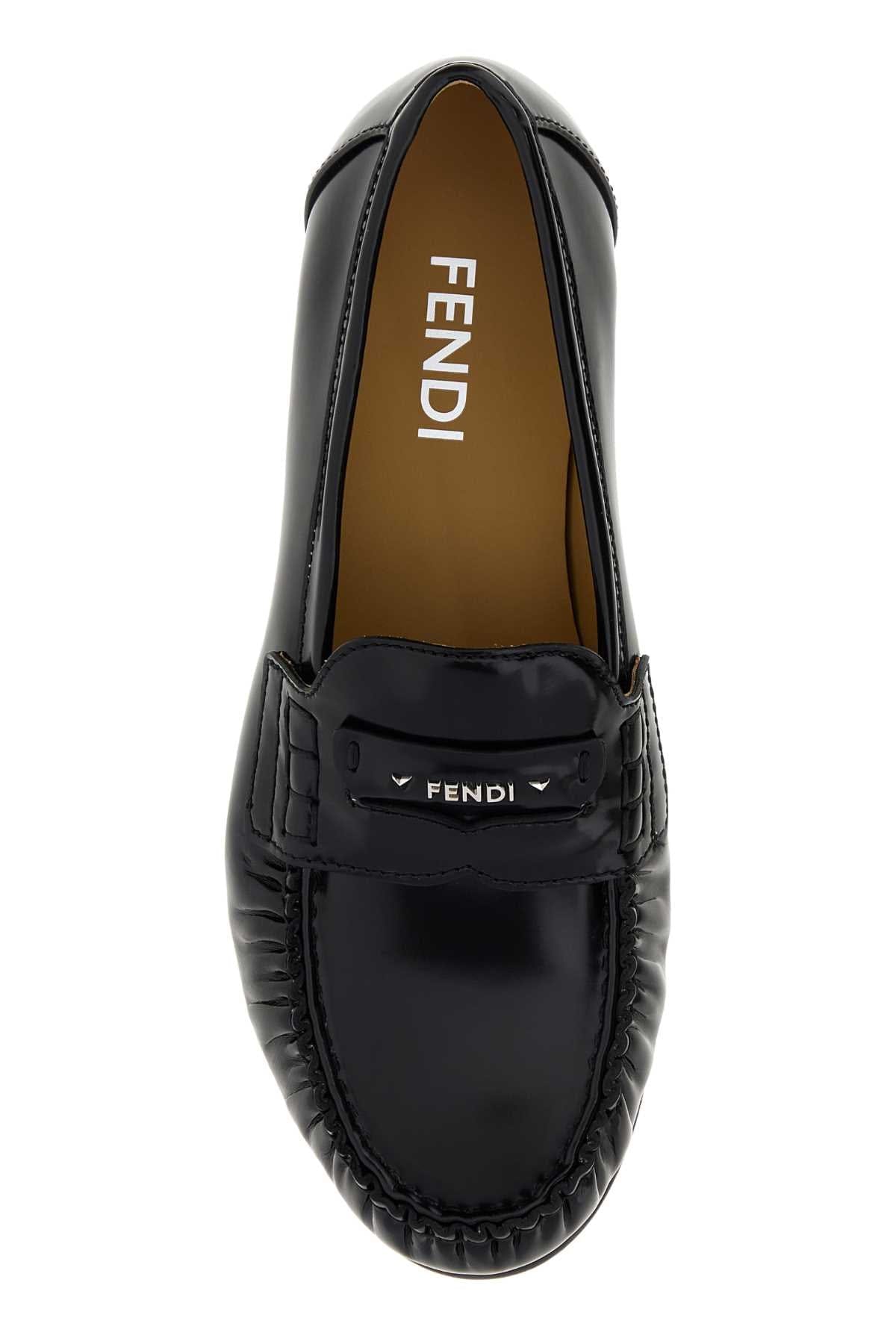 Fendi Leather Moccasin Loafer — Black