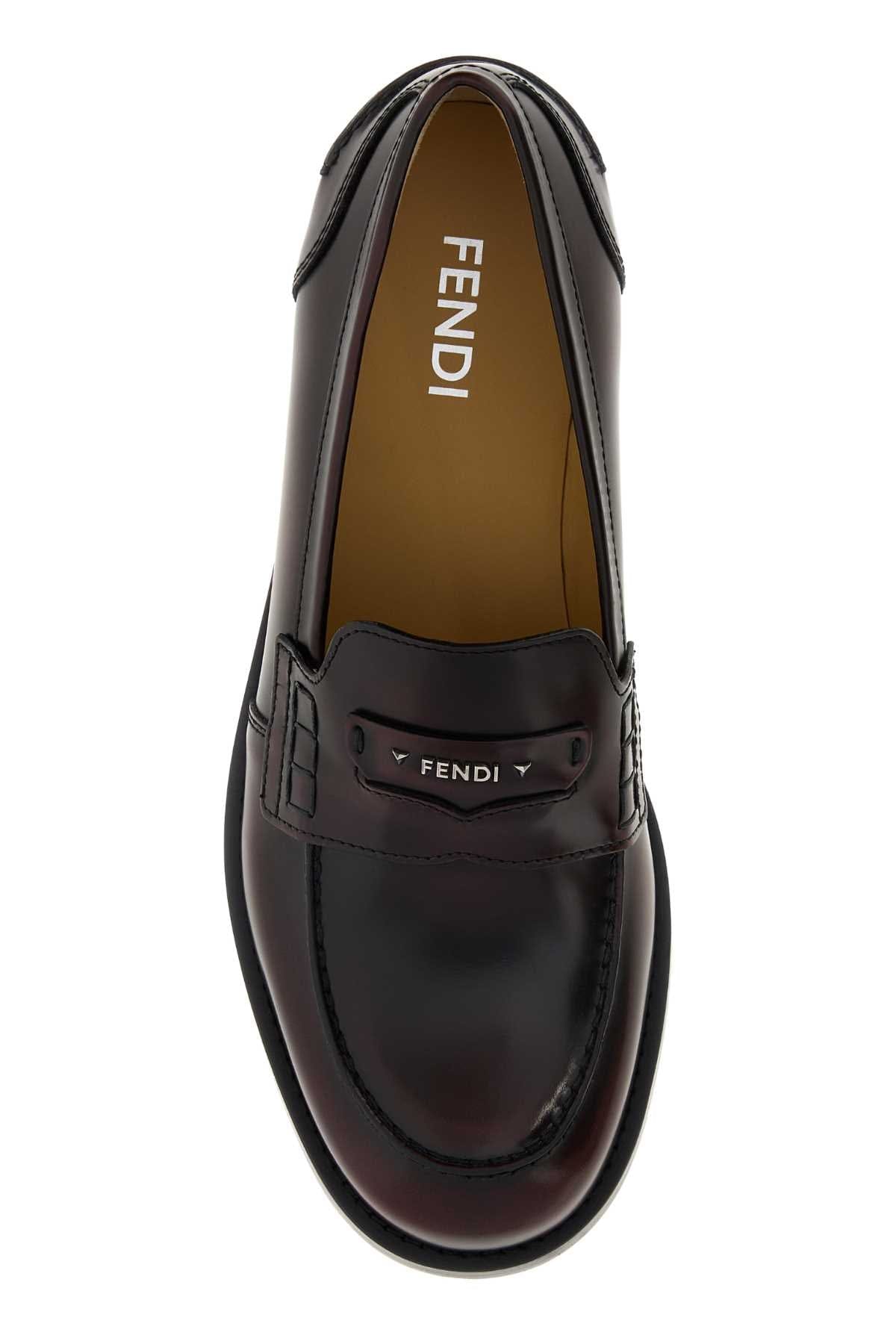 Fendi Leather Monk Strap Loafer — Burgundy
