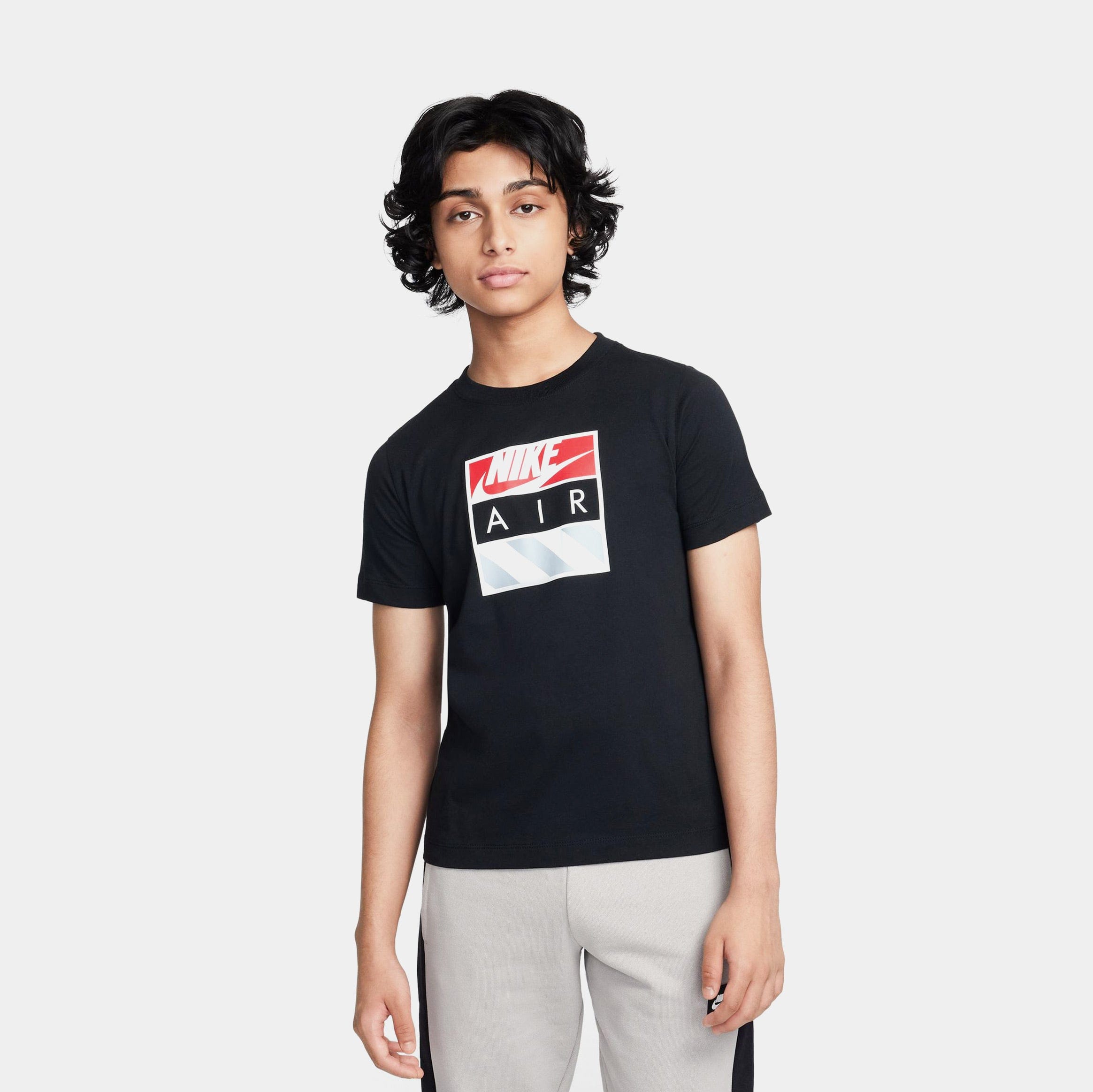 Nike NSW Air Grade School Short Sleeve Shirt (Black/Red)