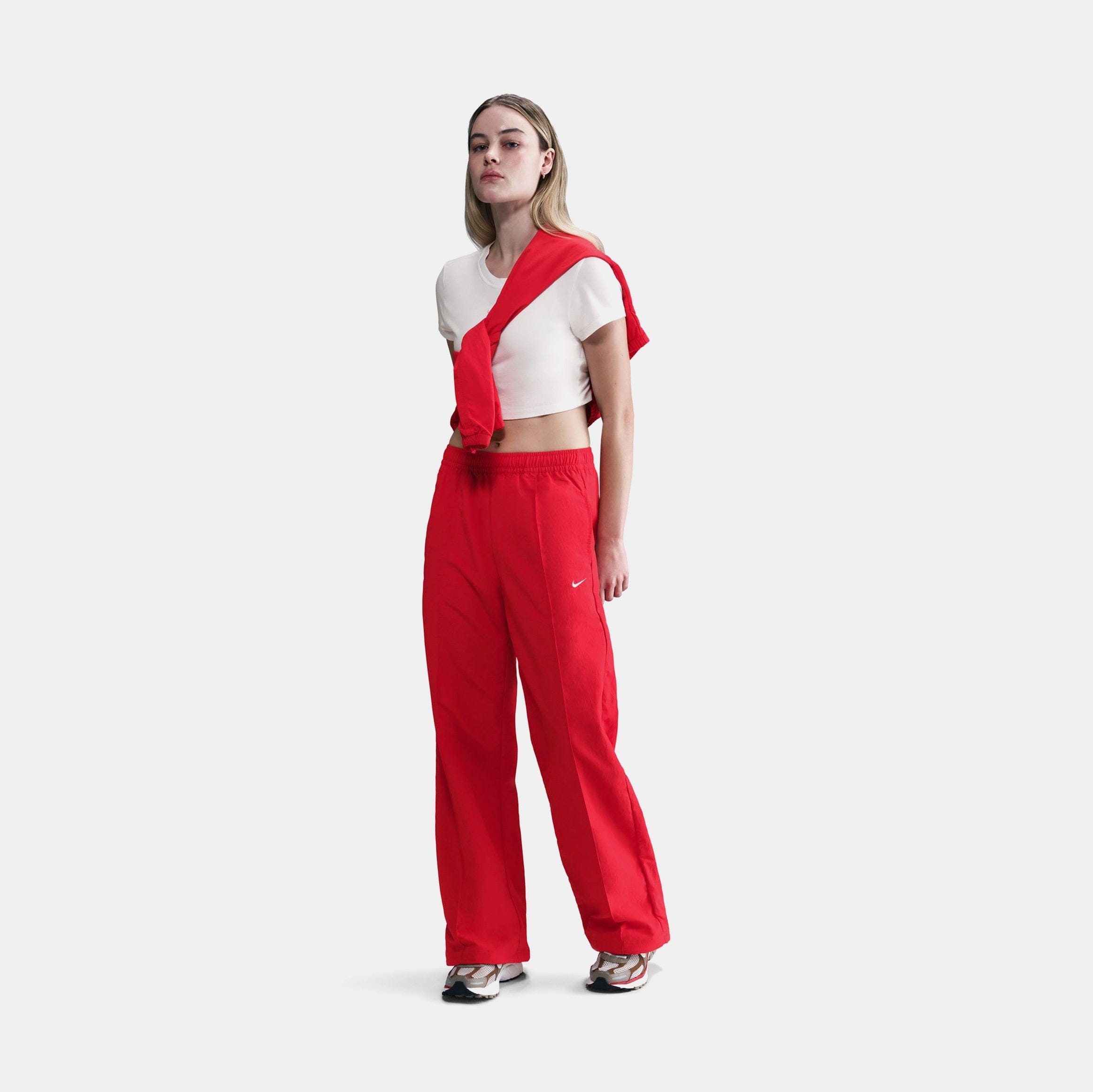 Nike NSW Everything Wovens Open Hem Womens Pants (University Red/White)