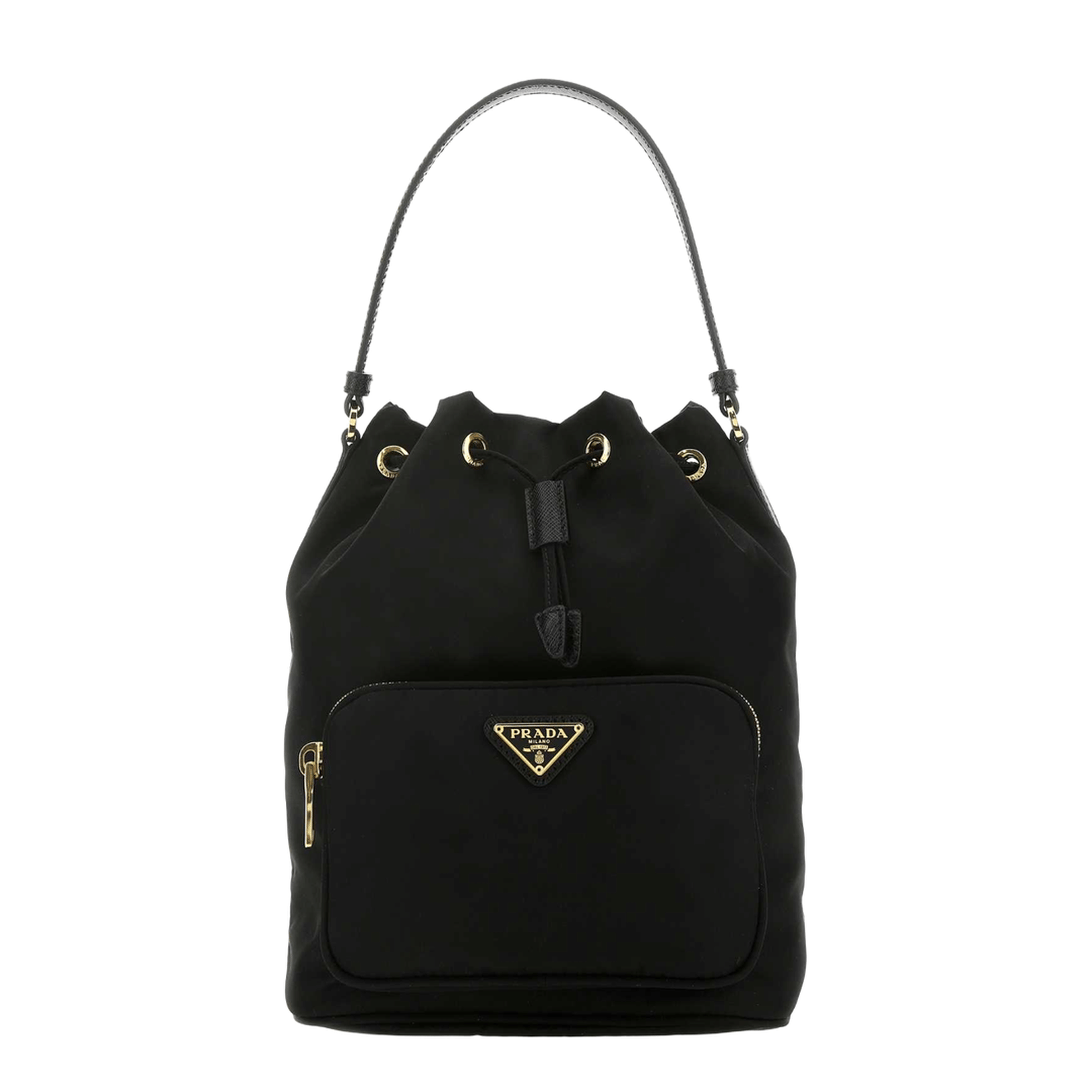Prada Duet Re - Nylon Bucket Shoulder Bag - Nero