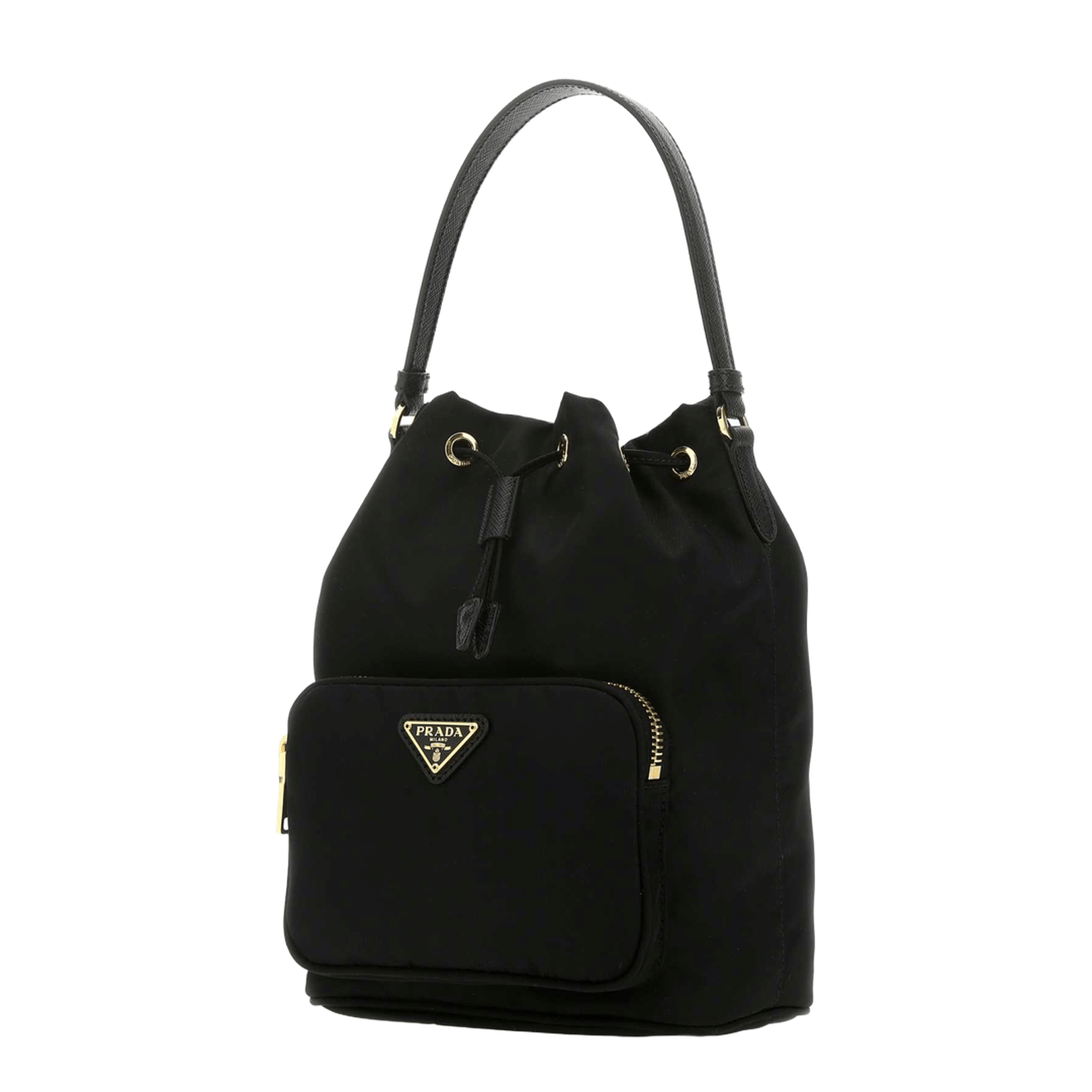 Prada Duet Re - Nylon Bucket Shoulder Bag - Nero