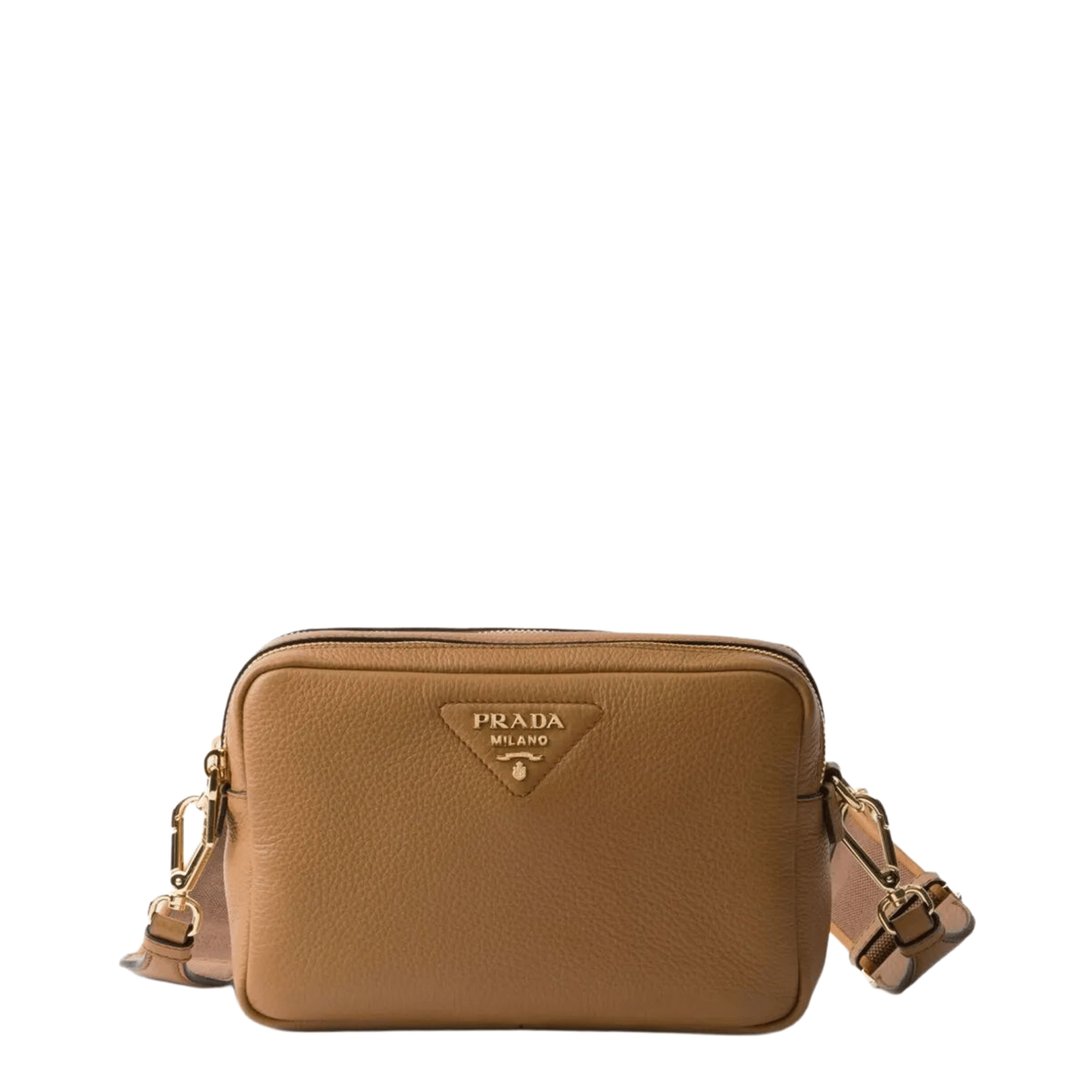 Prada Small Calfskin Shoulder Bag - Caramel