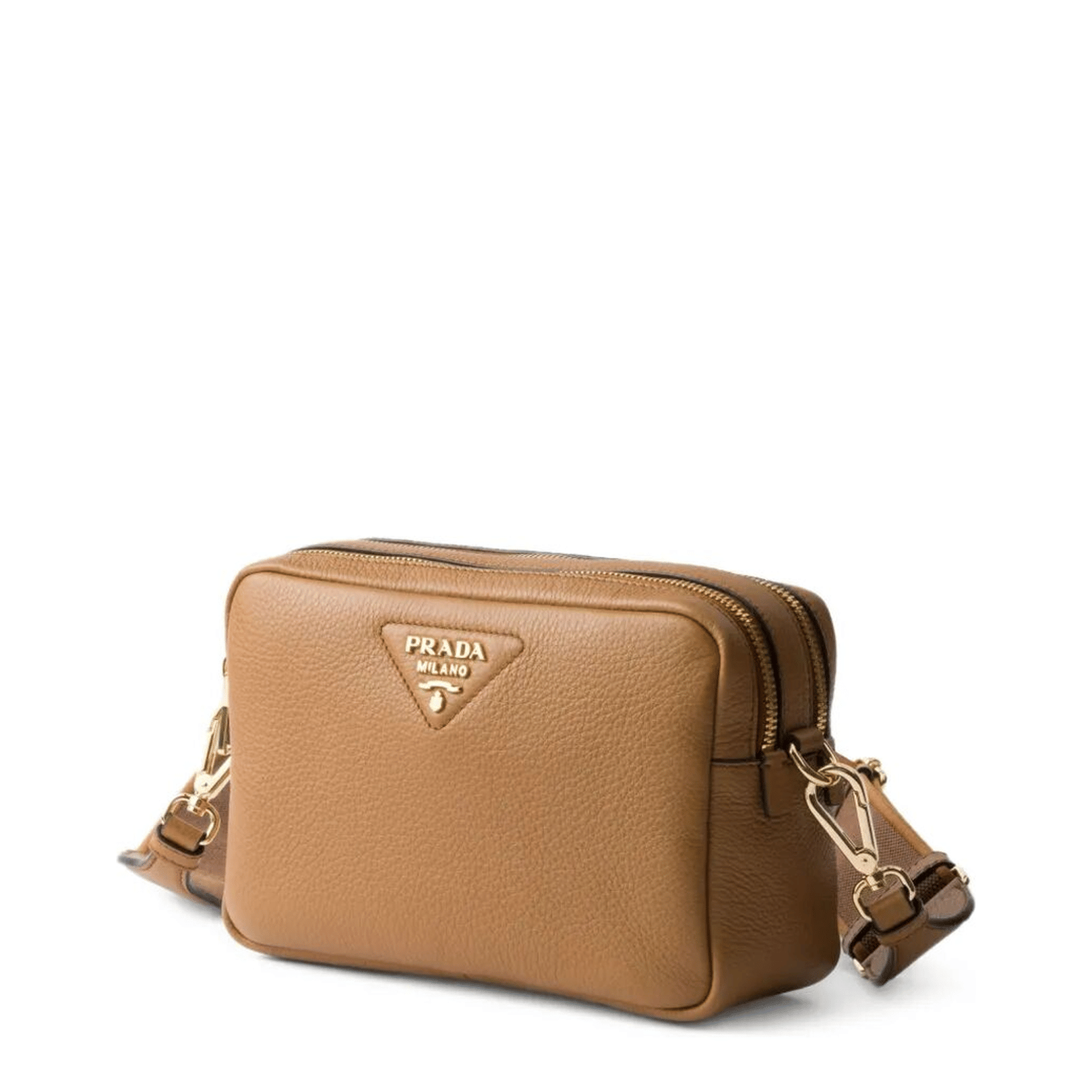 Prada Small Calfskin Shoulder Bag - Caramel