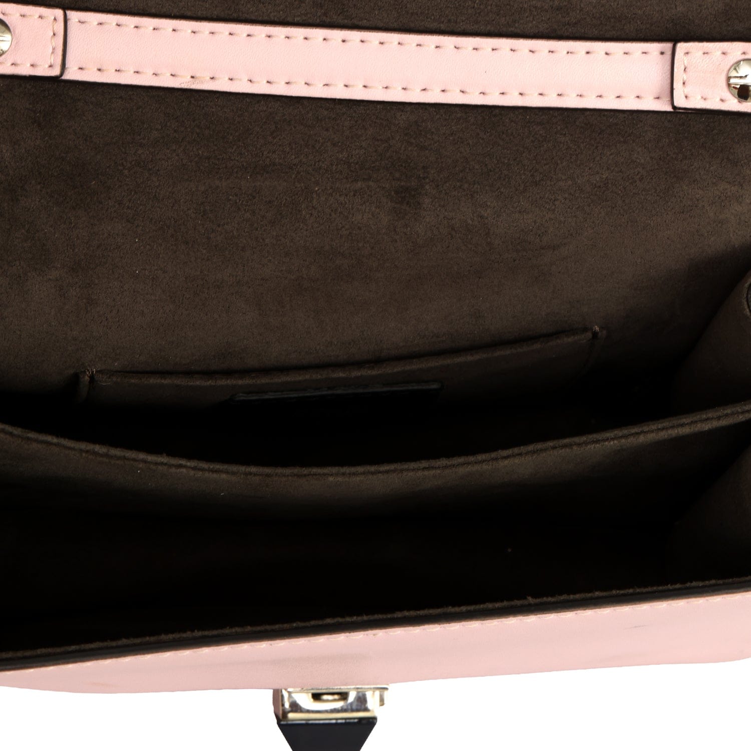 FENDI KAN STUDDED LOGO SHOULDER BAG