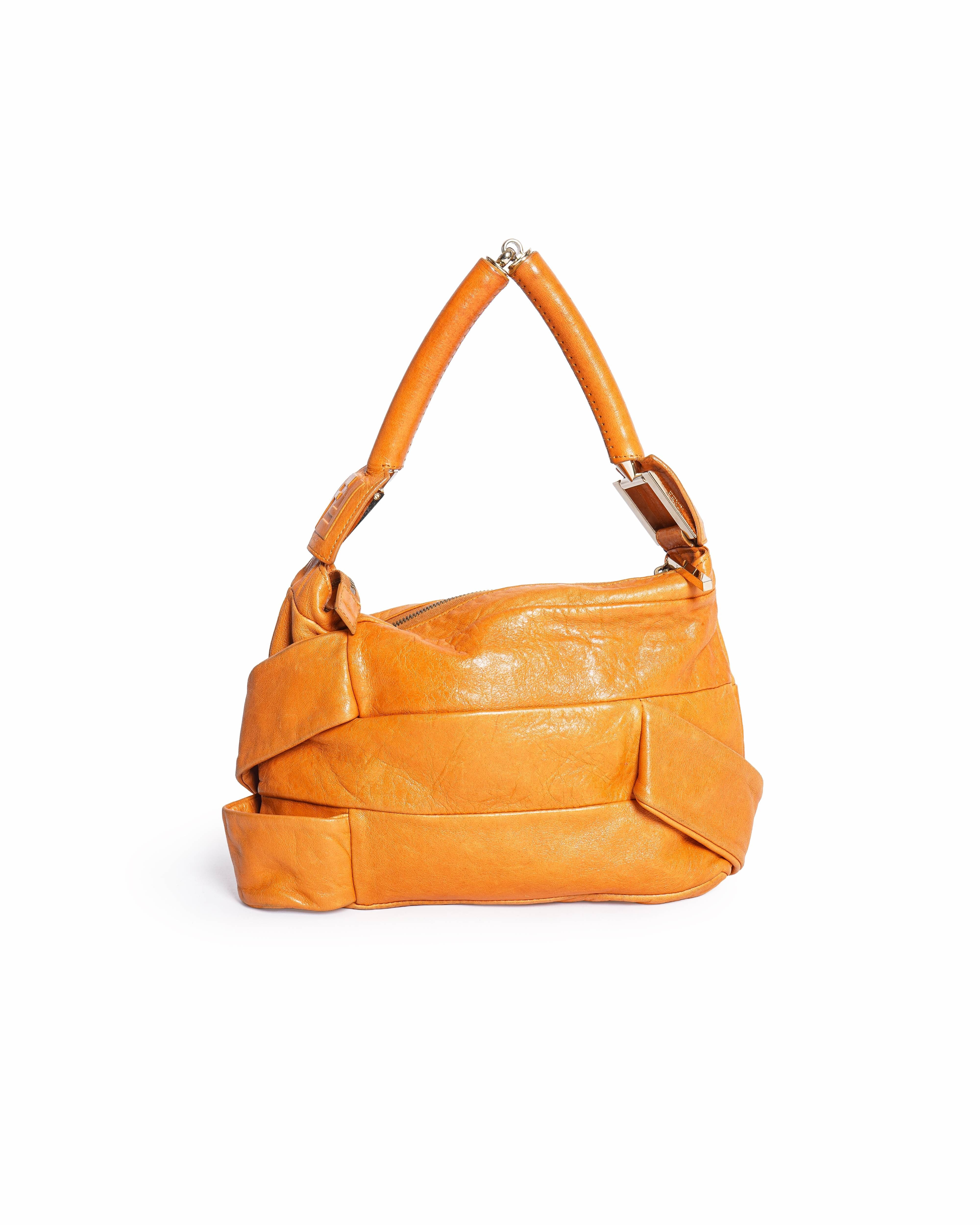 Fendi Crossword Wrap Leather Shoulder Bag