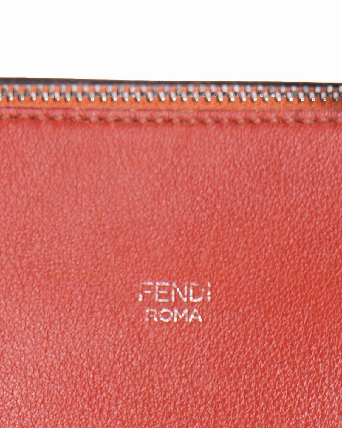 Fendi Leather Rust Shoulder Bag