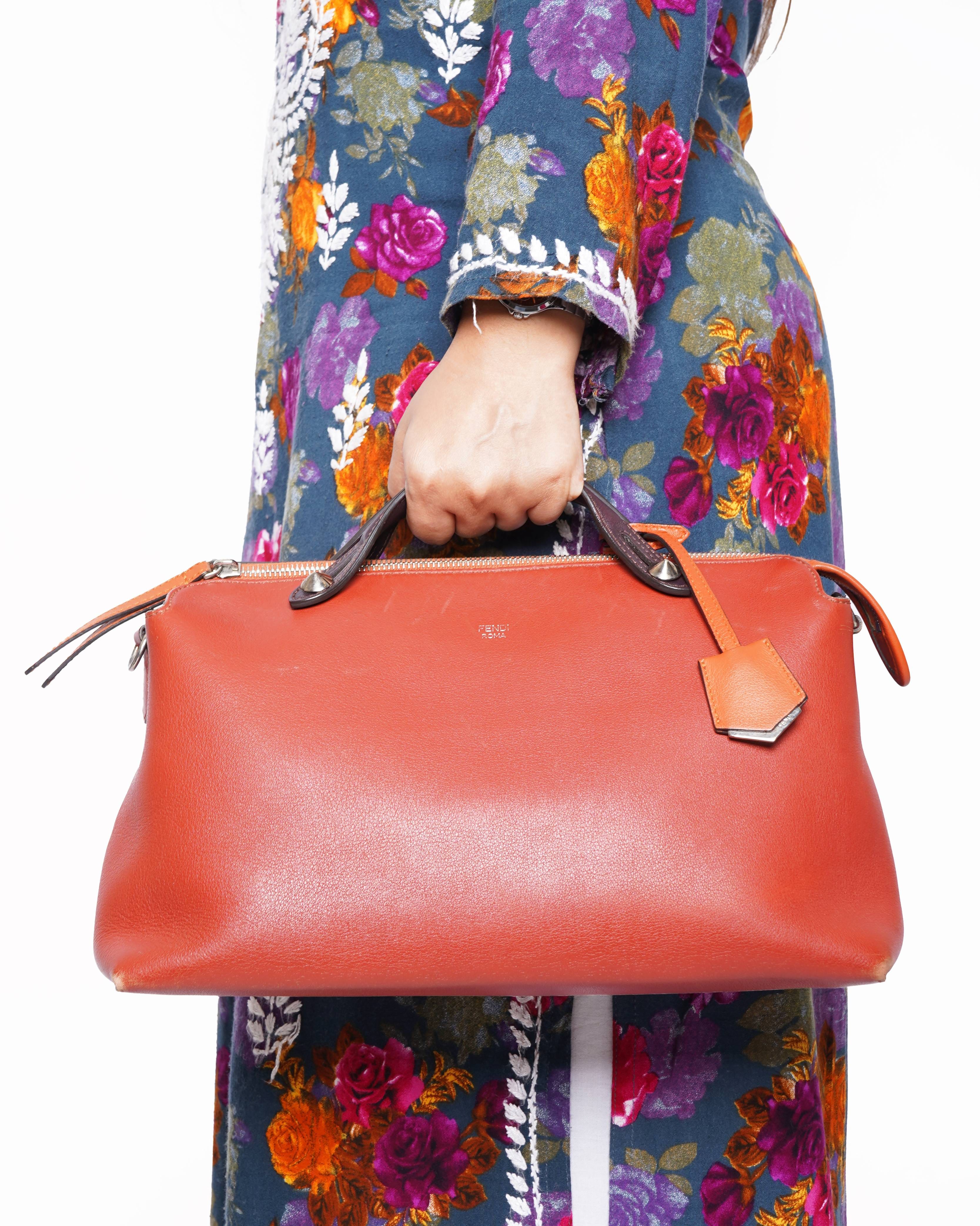 Fendi Leather Rust Shoulder Bag
