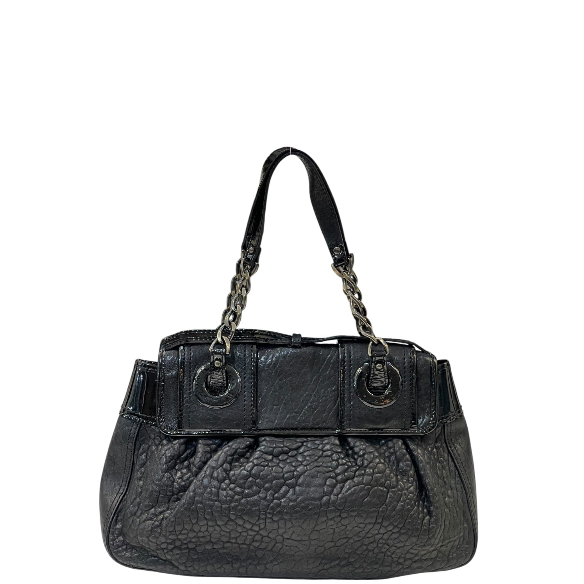 Fendi B Shoulder Bag Black Leather