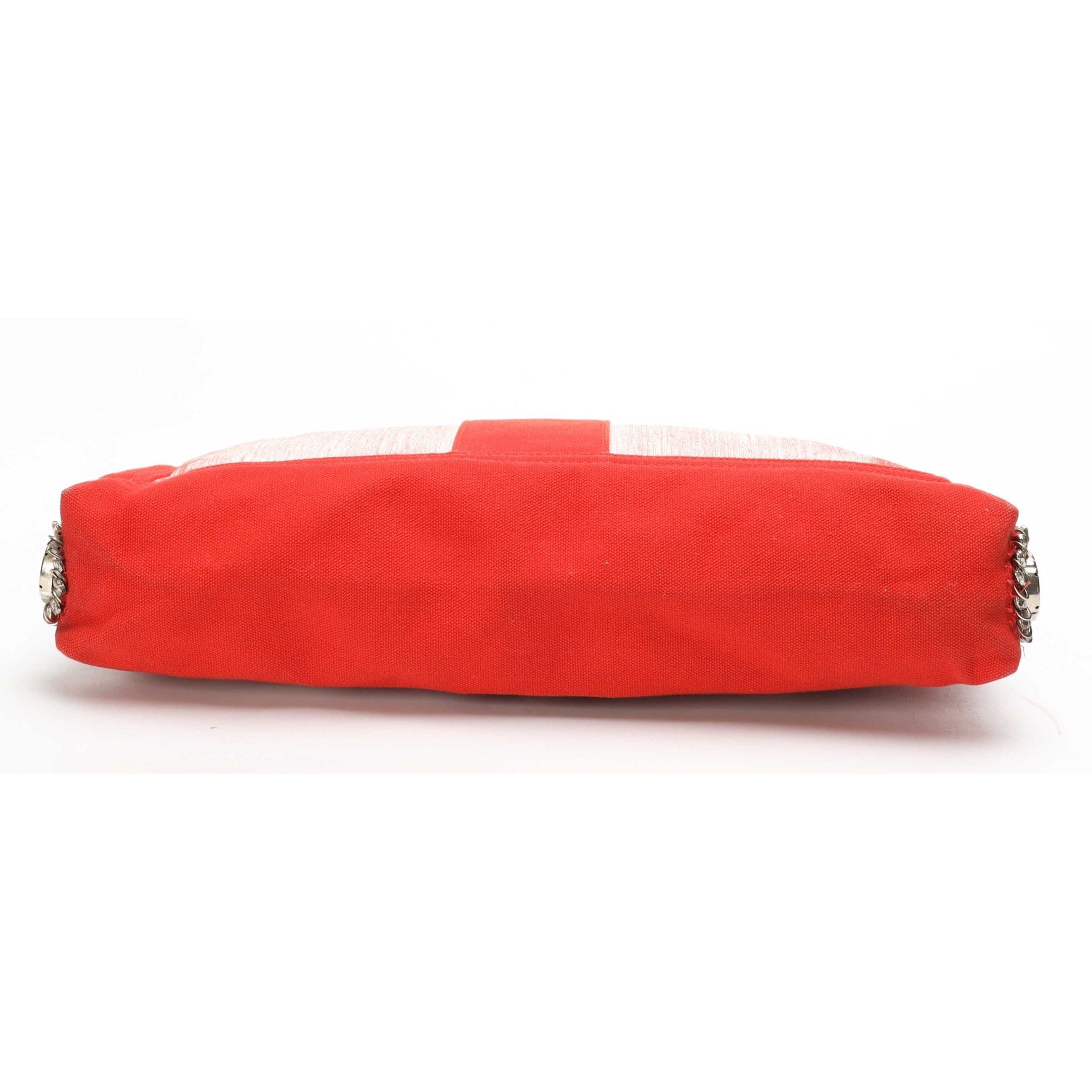 Fendi Red Maxi Baguette Embellished Shoulder Bag