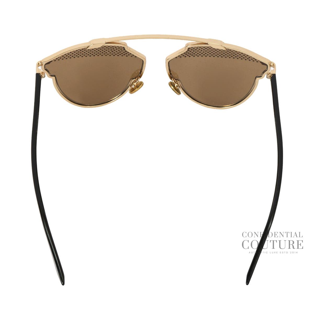 Christian Dior So Real Studded Aviator Sunglasses In Gold & Black