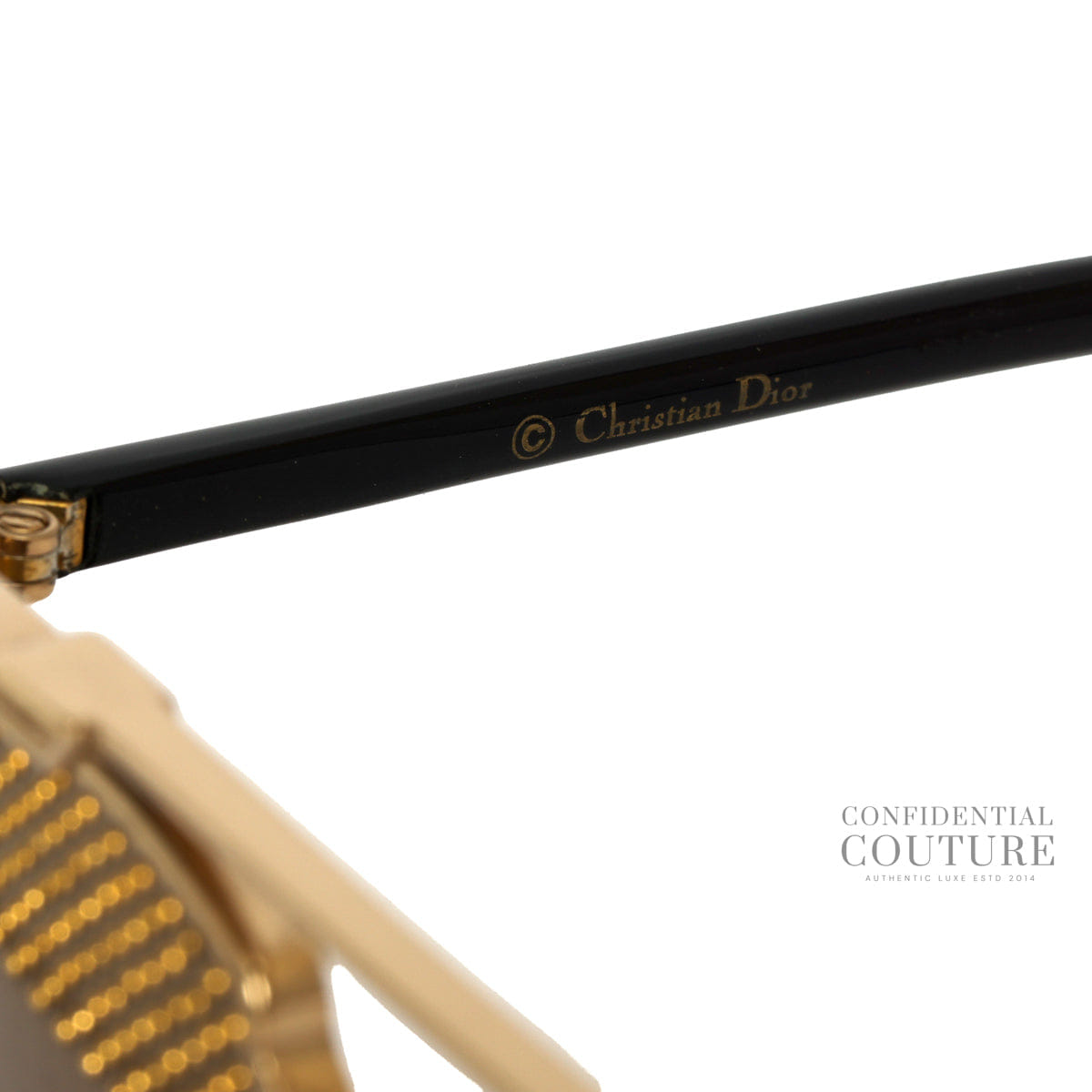 Christian Dior So Real Studded Aviator Sunglasses In Gold & Black