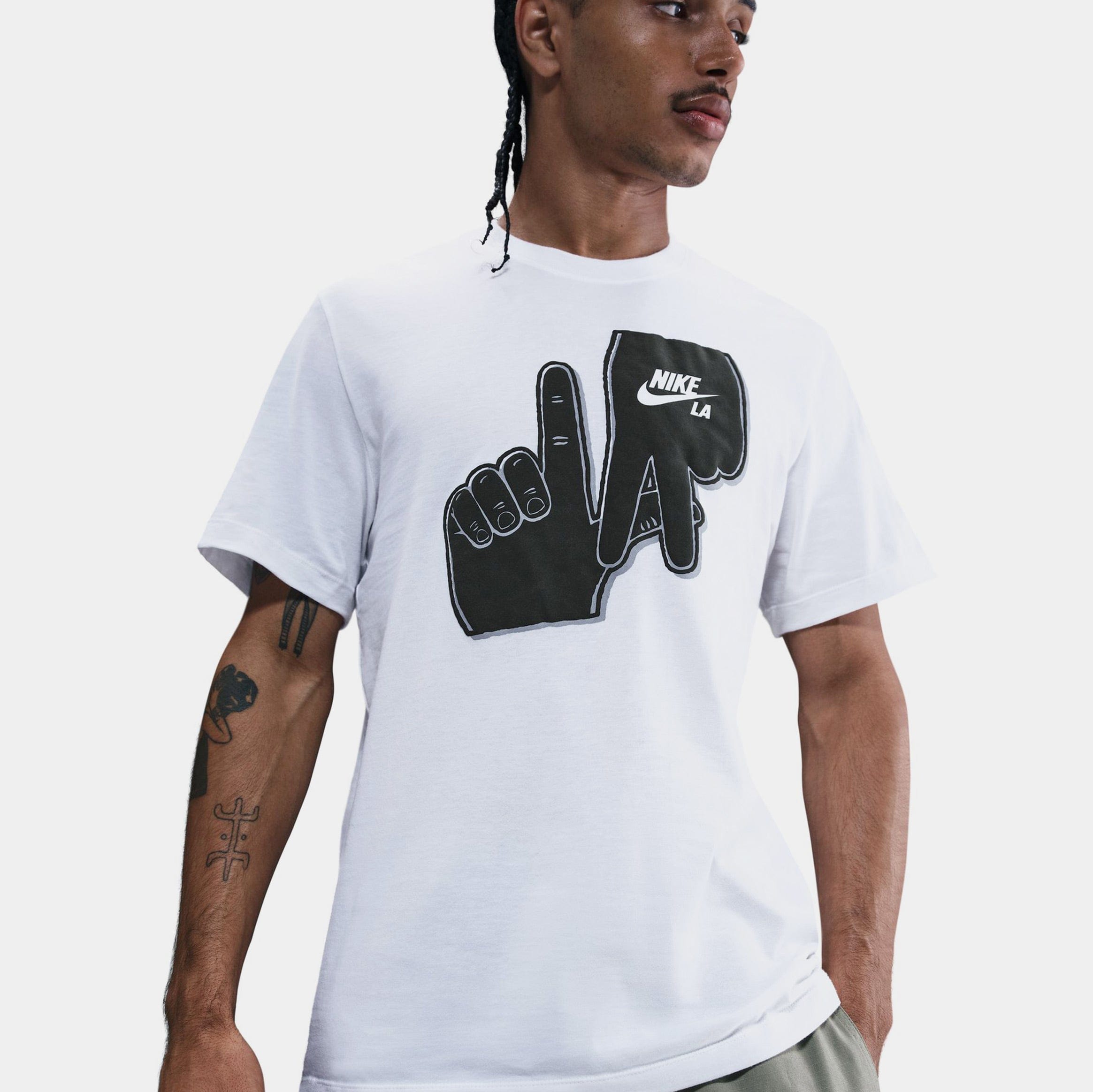 Nike NSW Los Angeles Graphic Mens Short Sleeve Shirt (White/Black)