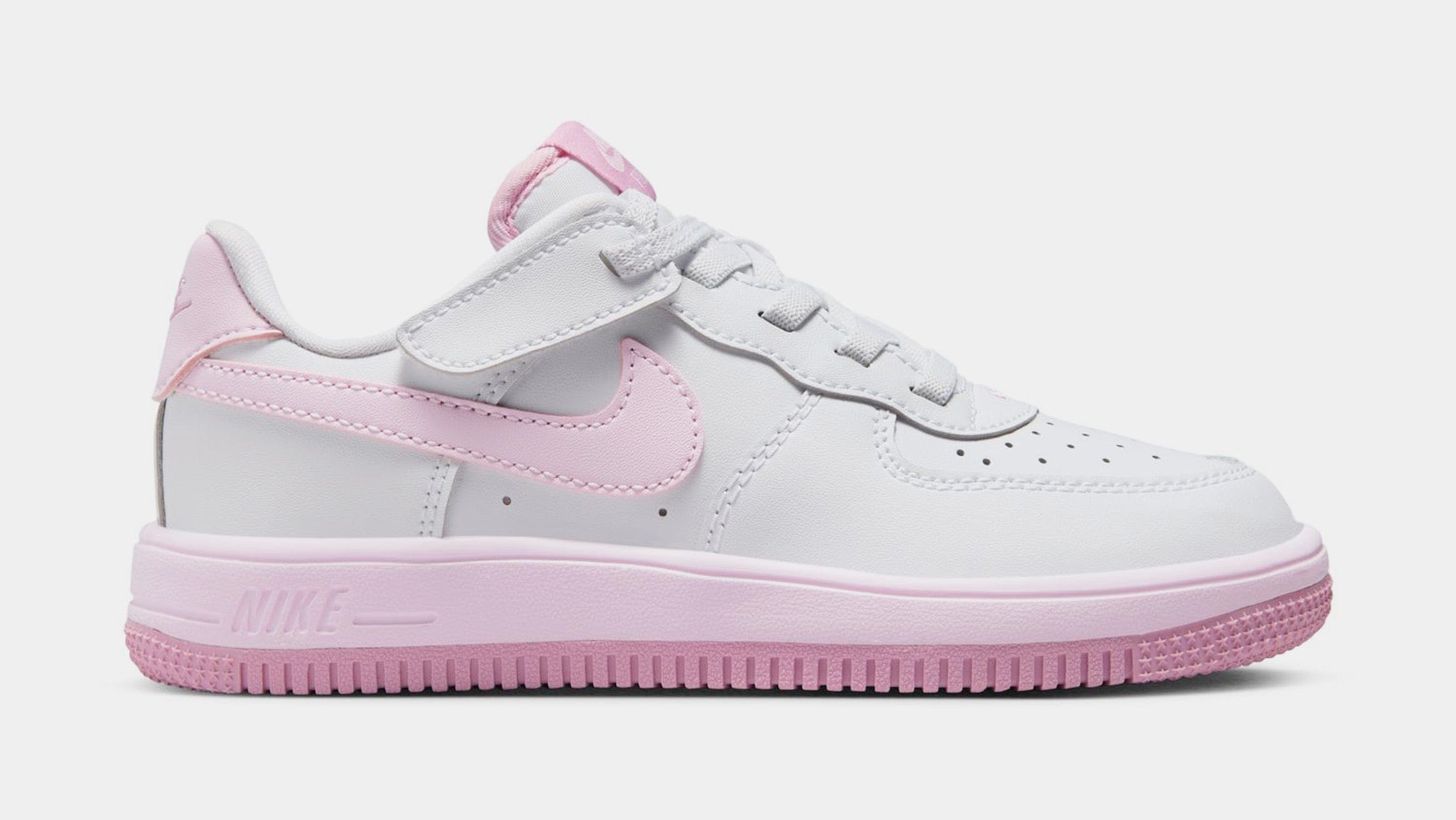 Nike Force 1 Low EasyOn Preschool Lifestyle Shoes (White/Pink Foam/Elemental Pink)