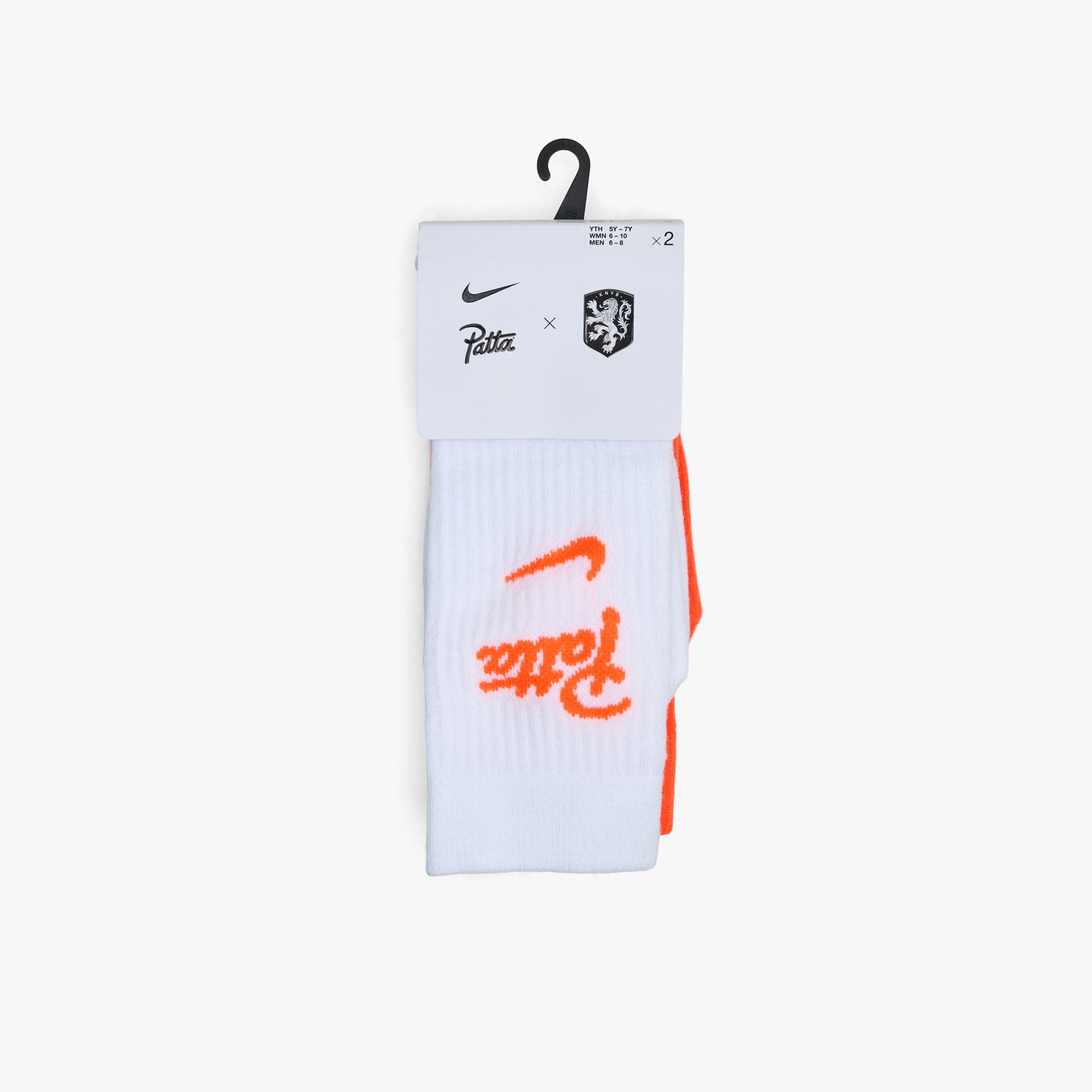 Nike x Netherlands x Patta Everyday Essential Crew Socks (2 - Pack) White / Hyper Crimson