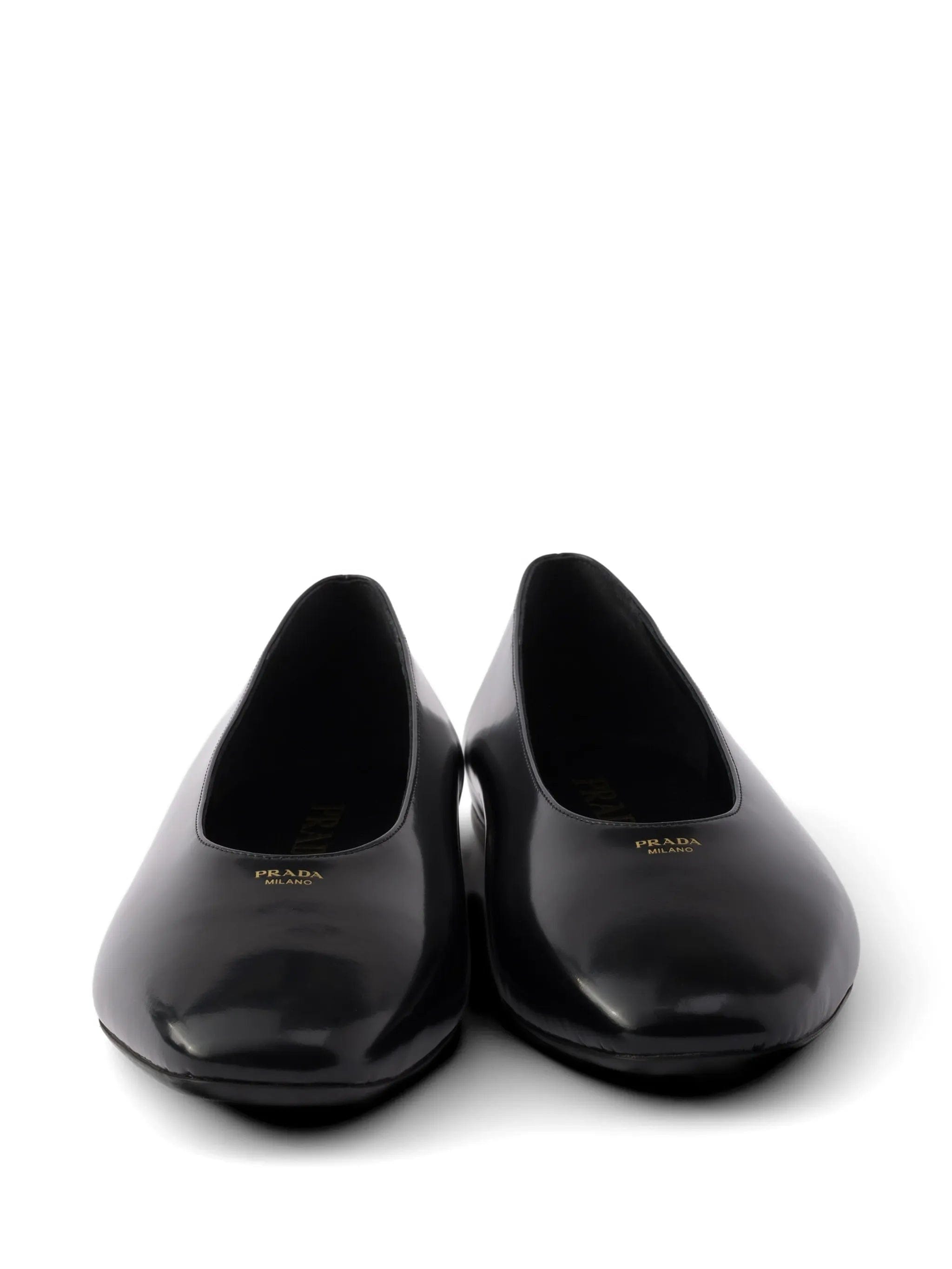 Prada brushed leather ballerinas