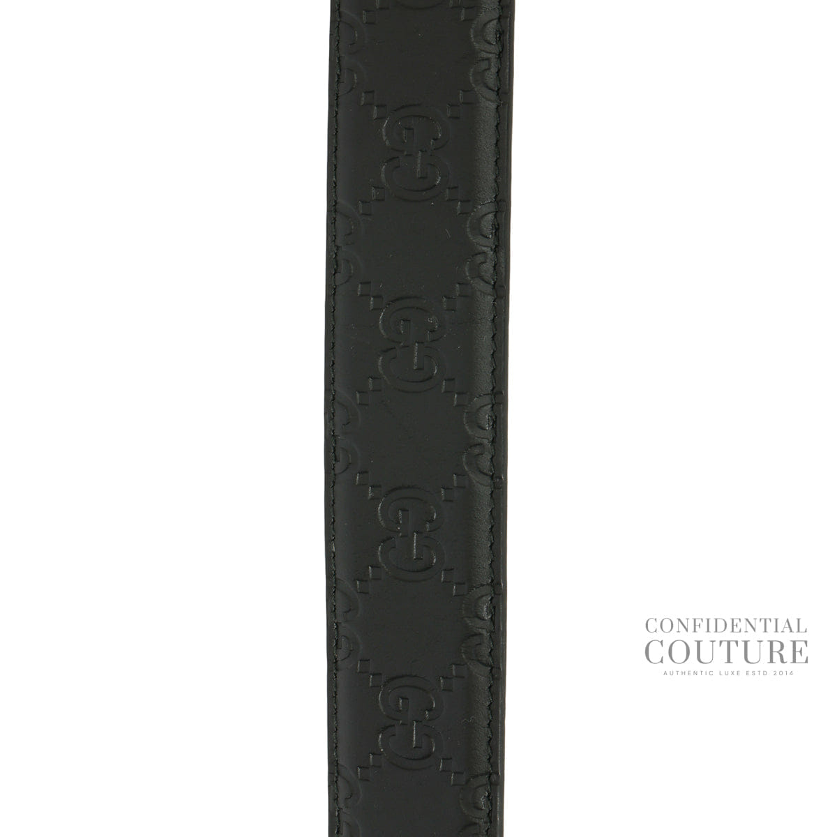 Gucci Black Guccissima Leather Square Buckle Belt - 95/38