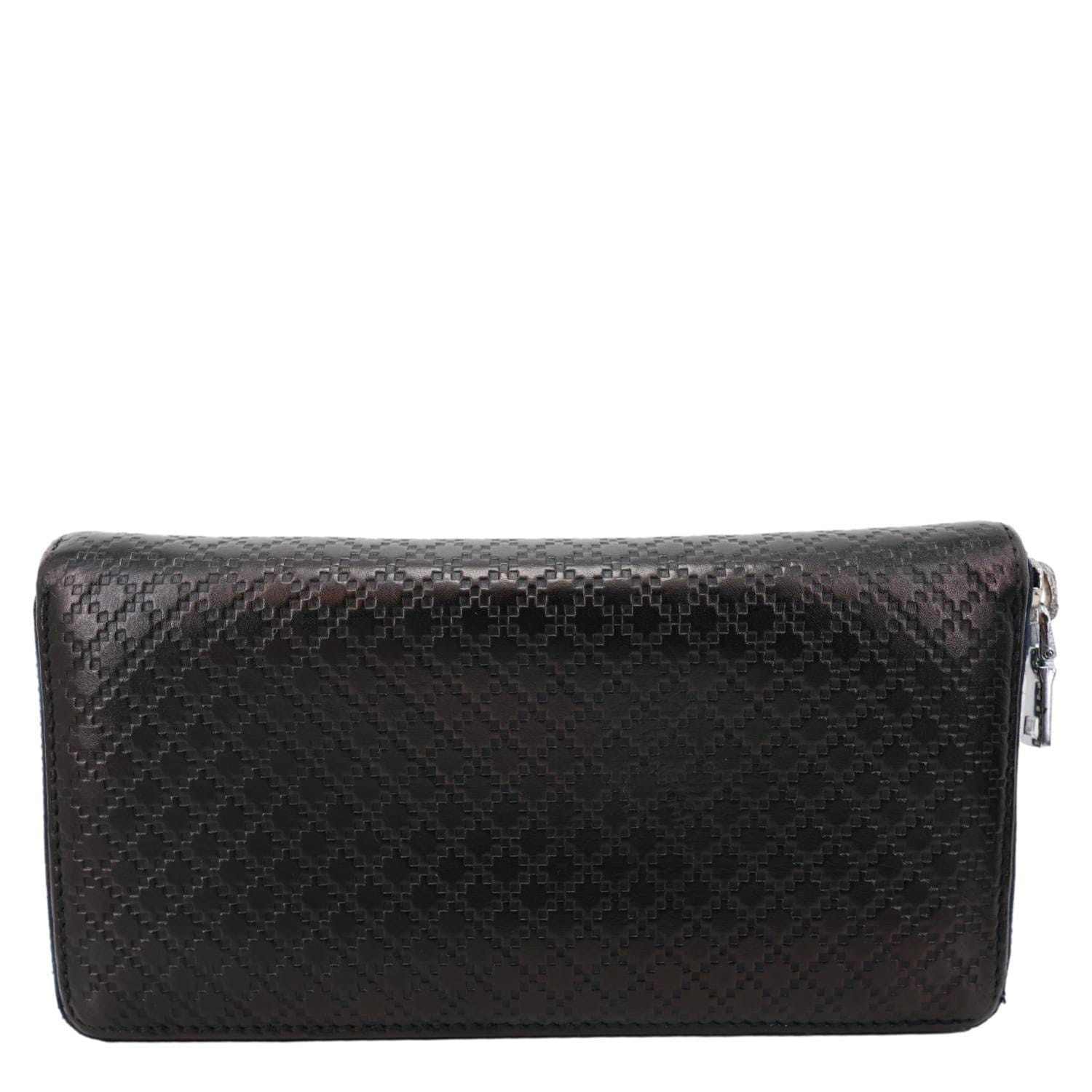 GUCCI Diamante Leather Long Wallet Navy Blue 307990