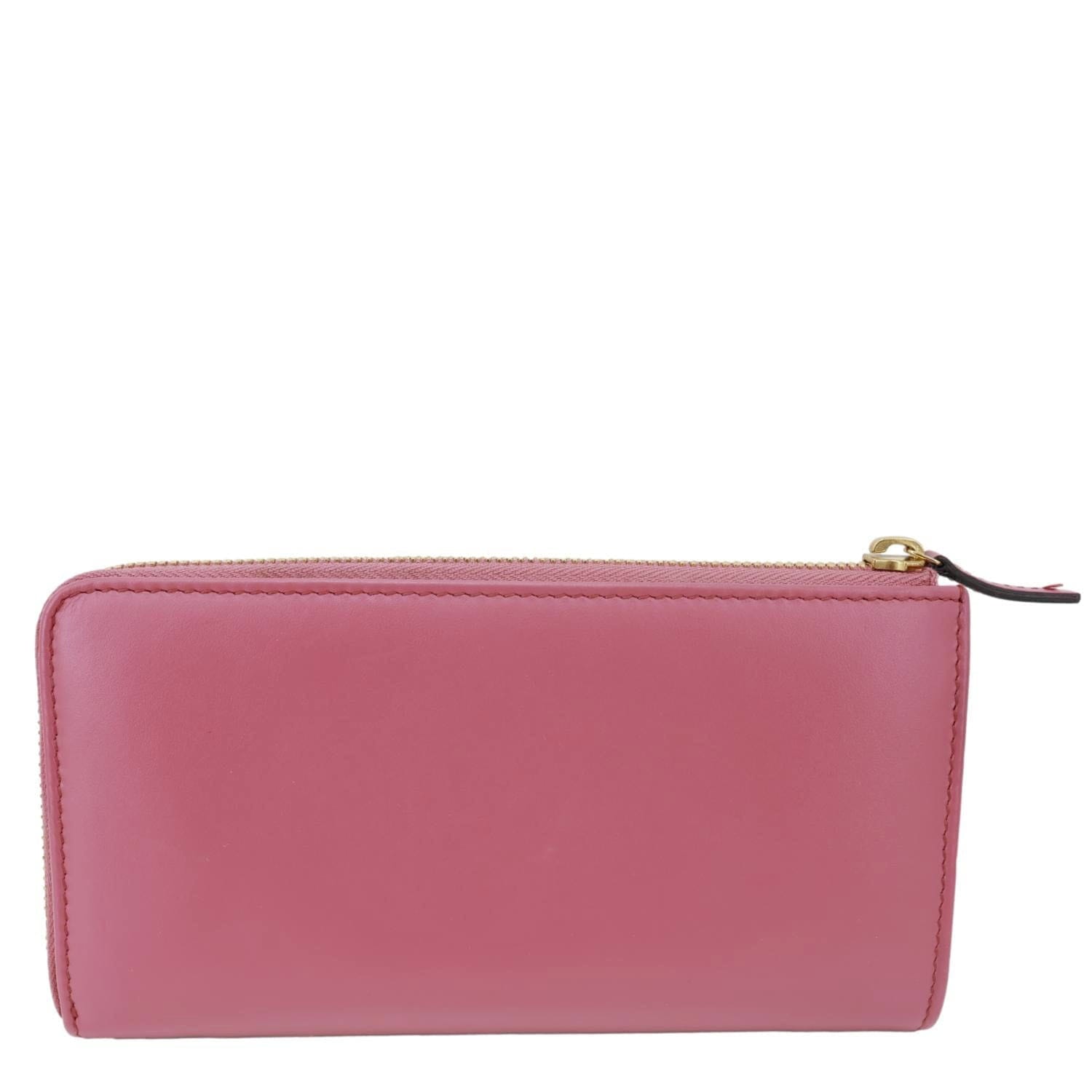 GUCCI Leather Long Zippy Wallet Pink 332747
