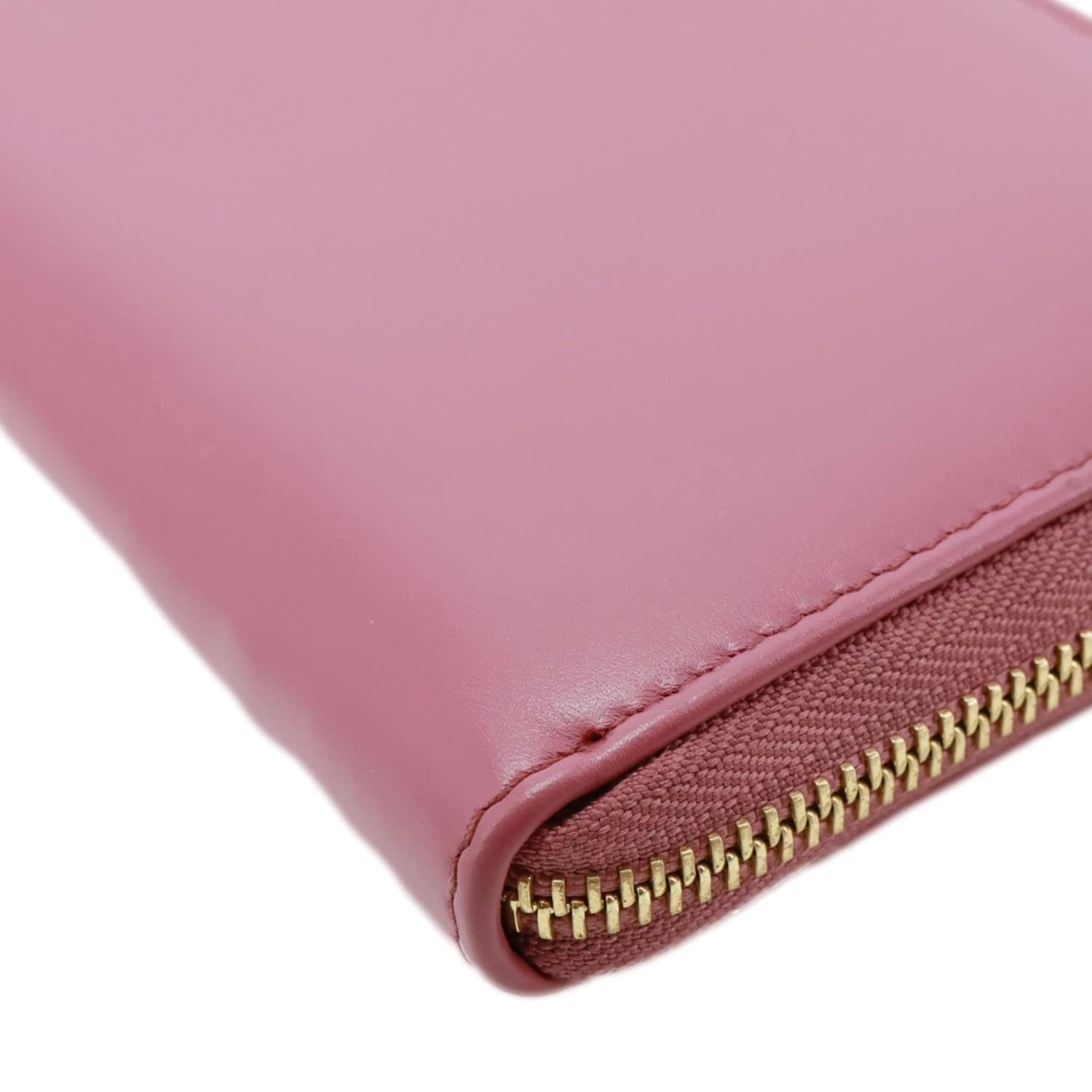 GUCCI Leather Long Zippy Wallet Pink 332747