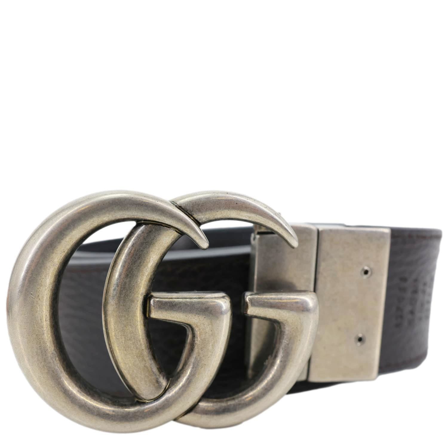 GUCCI GG Buckle Leather Belt Black 627055 110/44