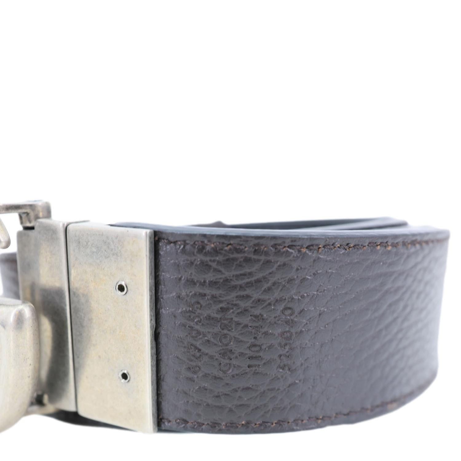 GUCCI GG Buckle Leather Belt Black 627055 110/44