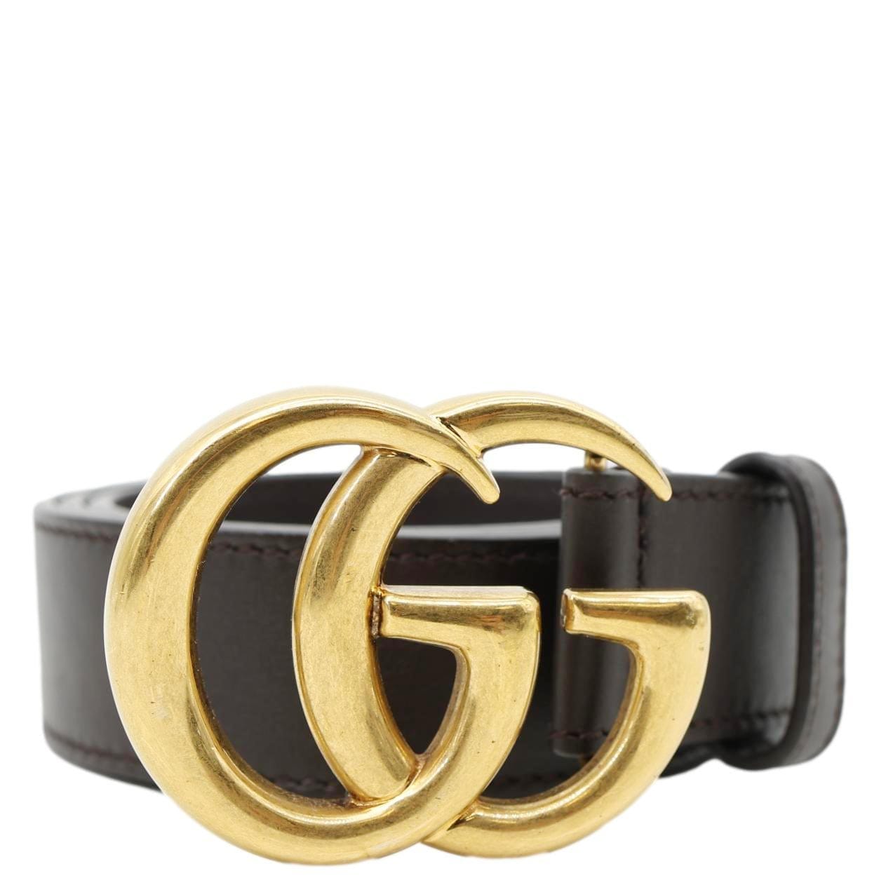 GUCCI GG Buckle Marmont Thin Leather Belt Black 414516 Size 75/30