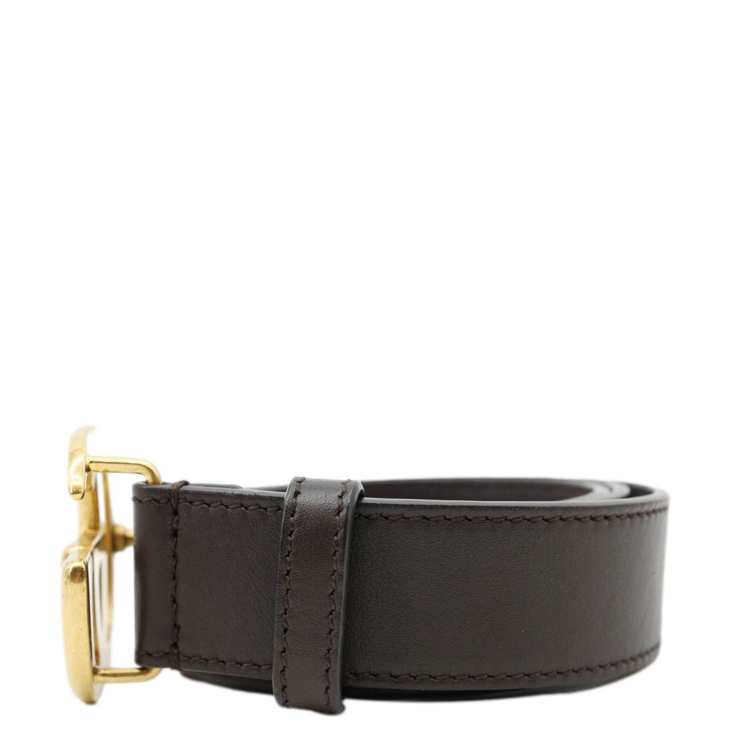 GUCCI GG Buckle Marmont Thin Leather Belt Black 414516 Size 75/30