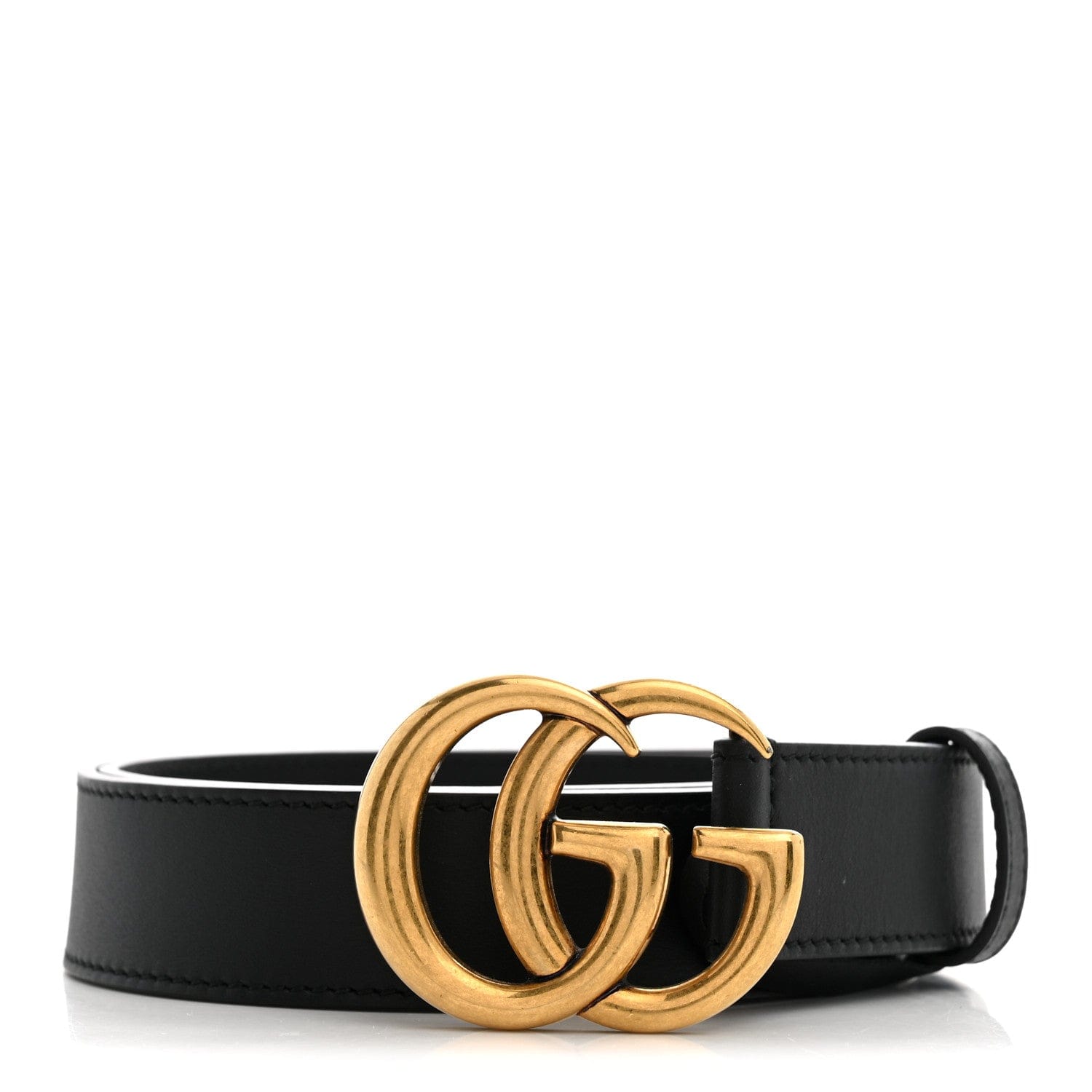 Gucci Calfskin Double G 30 mm Belt 75 30 Black