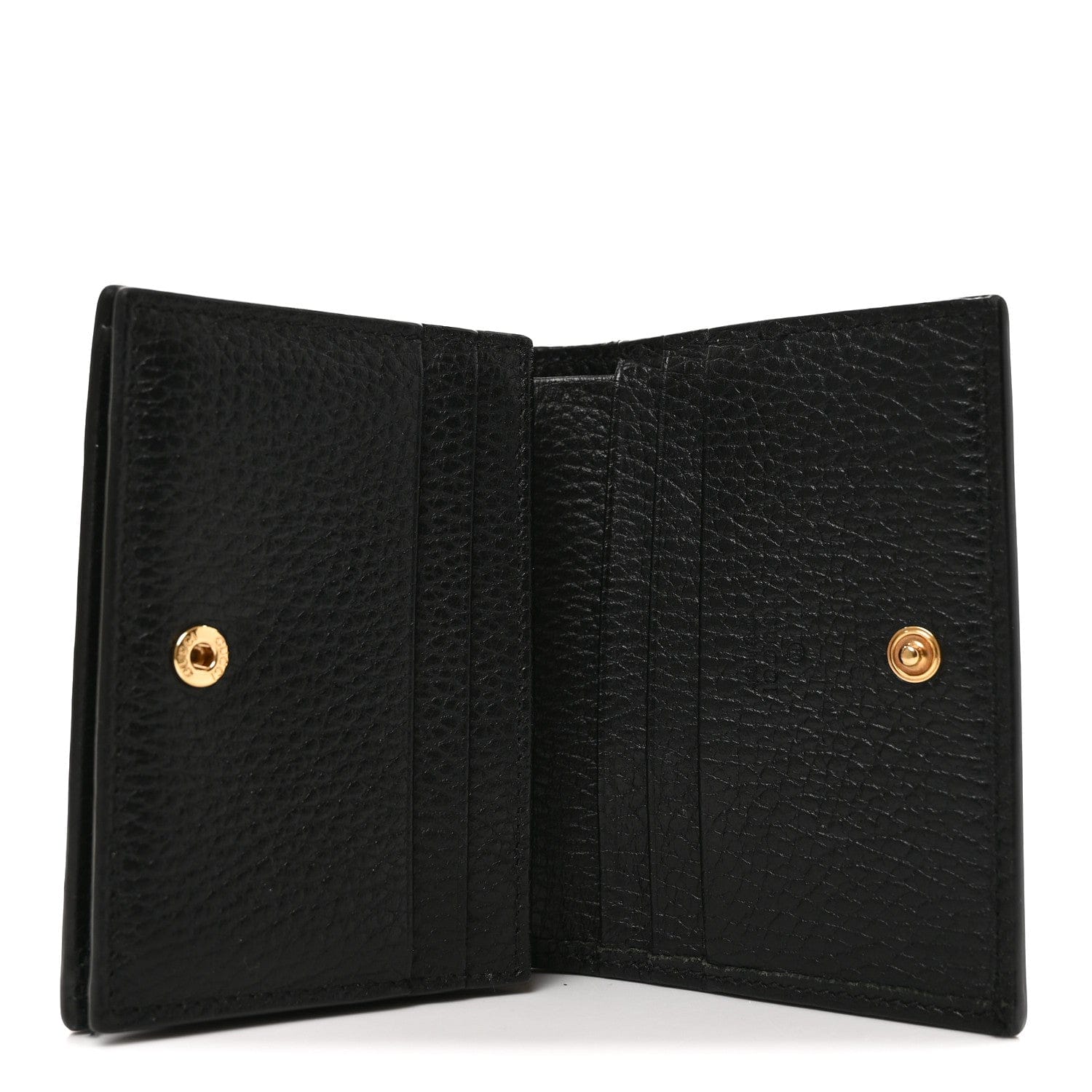 Gucci Dollar Calfskin GG Supreme Monogram GG Marmont Card Case Black Beige Ebony