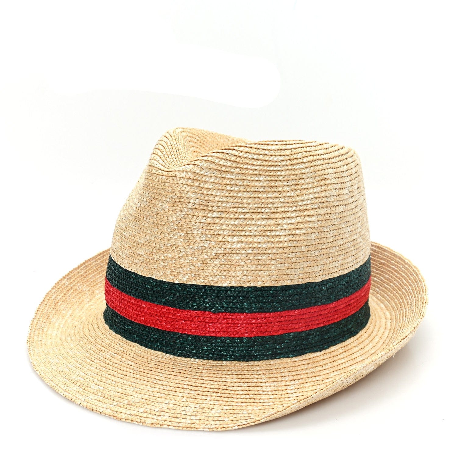 Gucci Abaca Straw Web Fedora Hat S