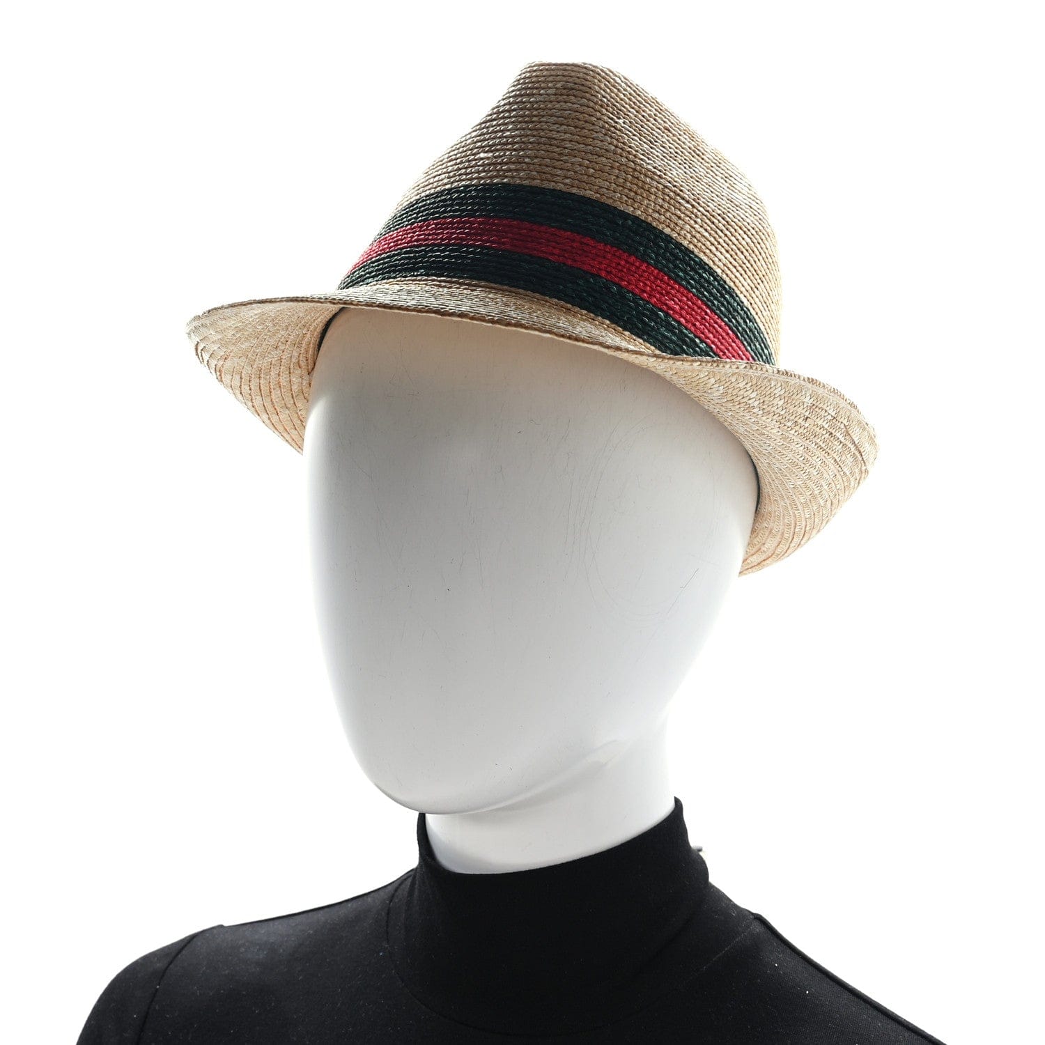 Gucci Abaca Straw Web Fedora Hat S