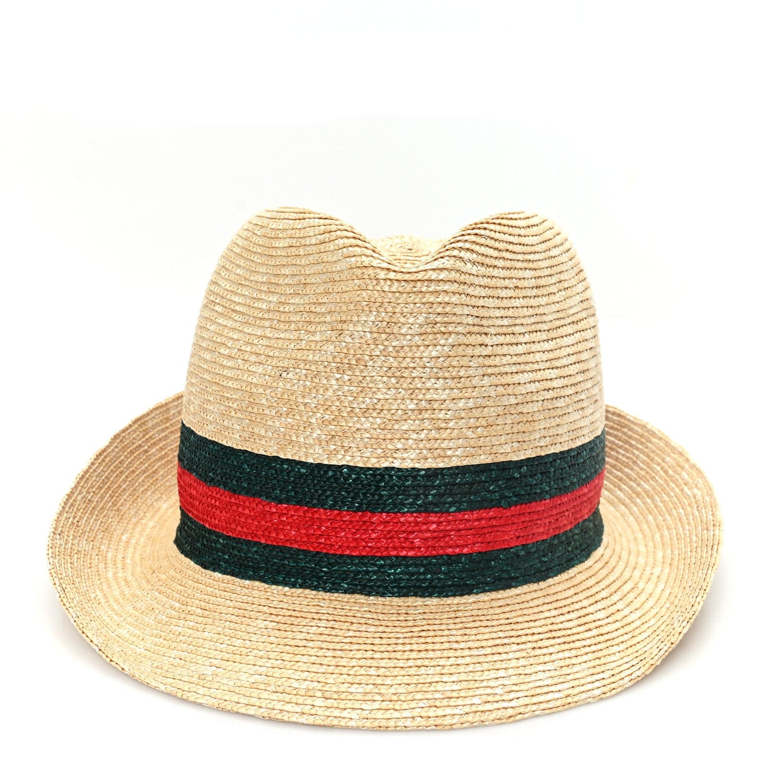 Gucci Abaca Straw Web Fedora Hat S