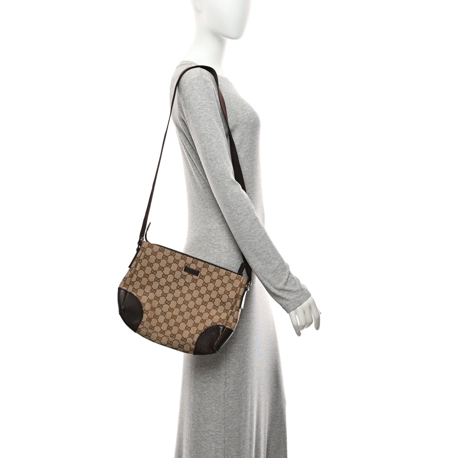 Gucci Monogram Joy Messenger Bag Dark Brown