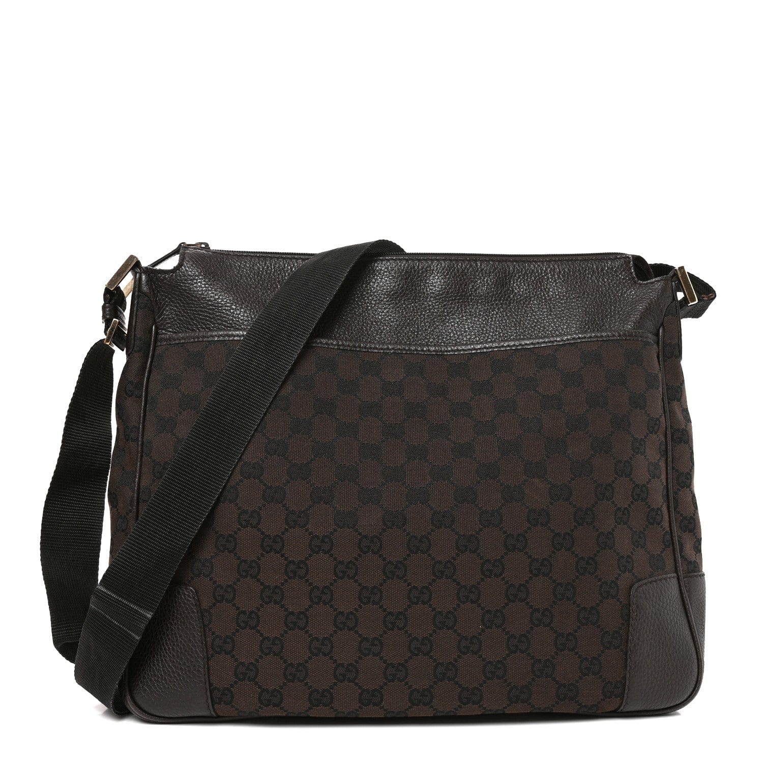 Gucci Monogram Large Messenger Bag Brown