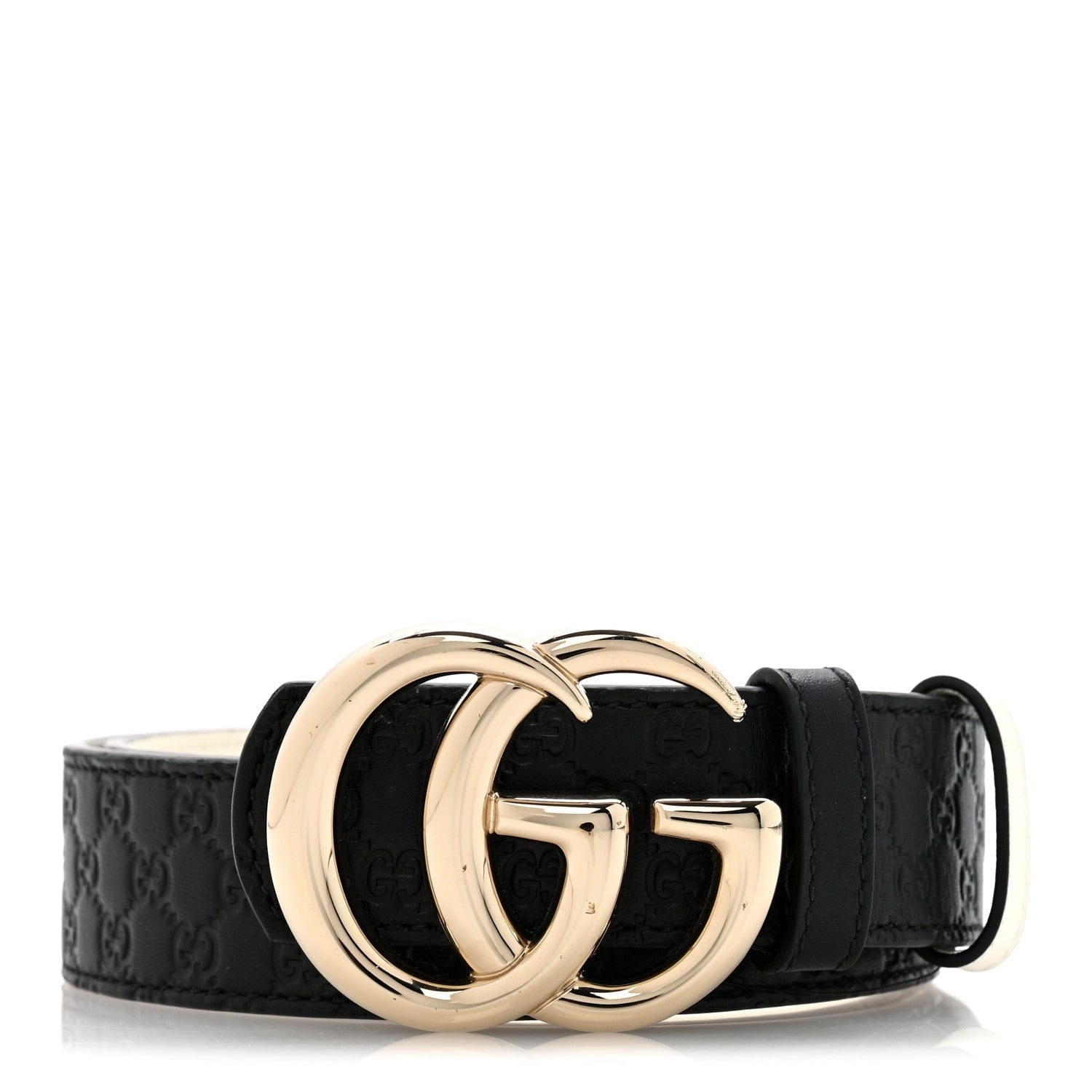 Guccissima Double G Reversible Belt 75 30 Black White