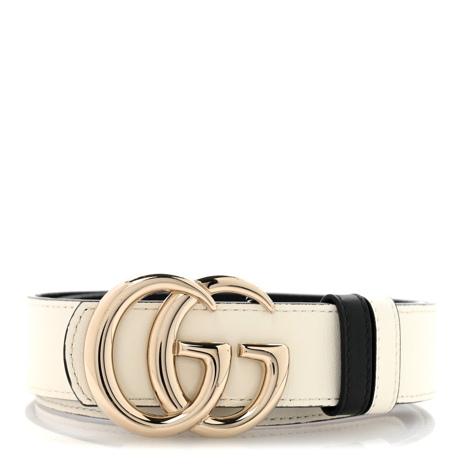 Guccissima Double G Reversible Belt 75 30 Black White