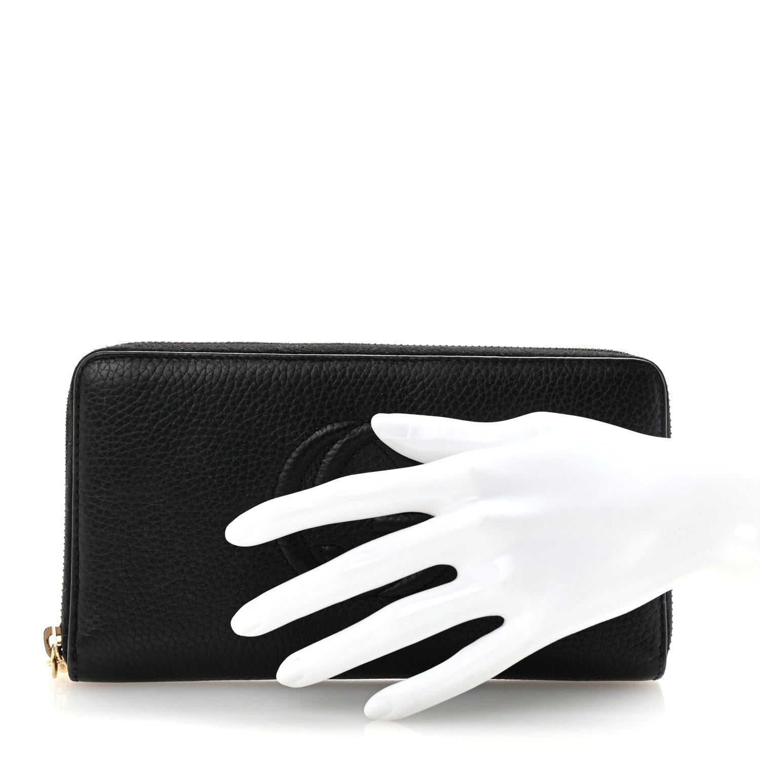 Gucci Pebbled Calfskin Soho Zip Around Wallet Black