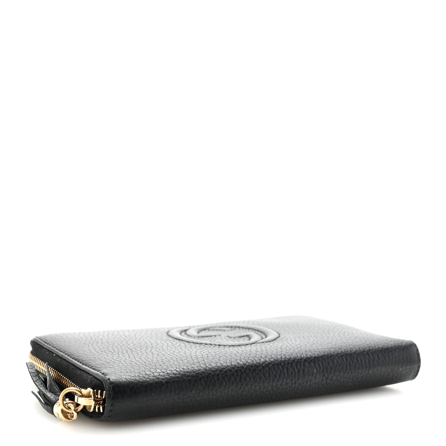 Gucci Pebbled Calfskin Soho Zip Around Wallet Black