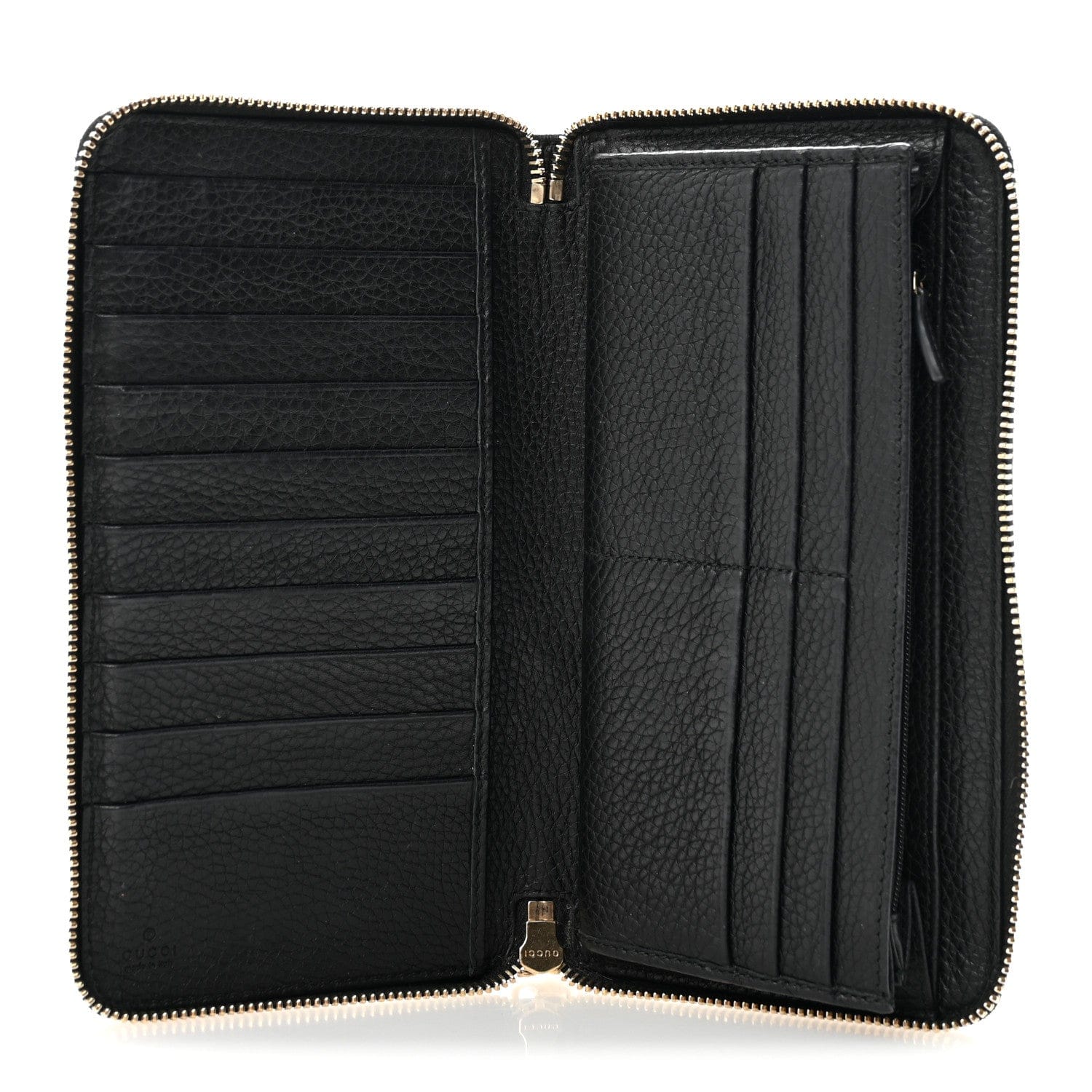 Gucci Pebbled Calfskin Soho Zip Around Wallet Black