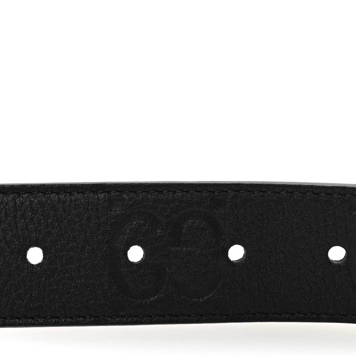 Gucci Piuma Calfskin Jumbo GG Embossed 35 mm Belt 80 32 Black