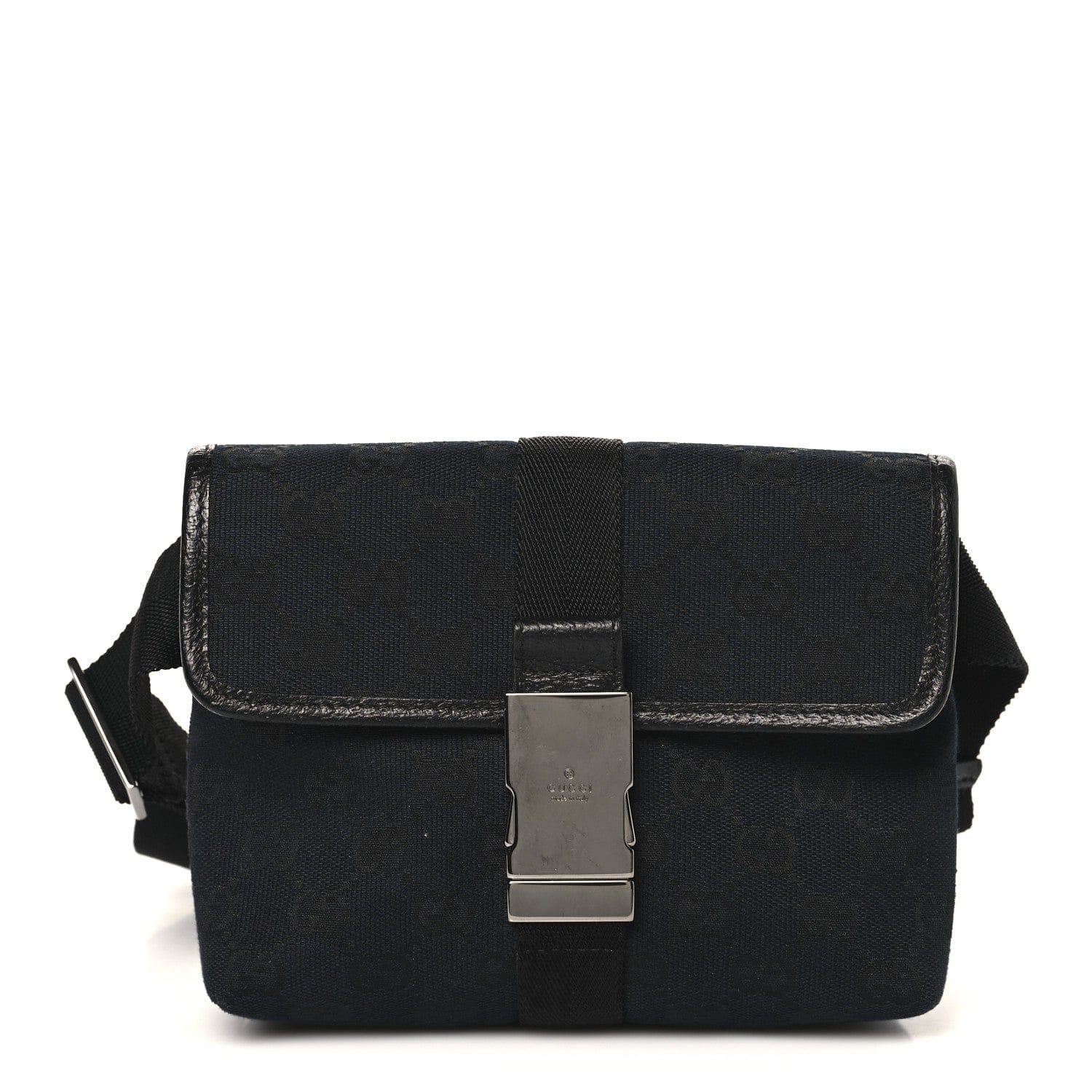 Gucci GG Monogram Web Buckle Belt Bag Black