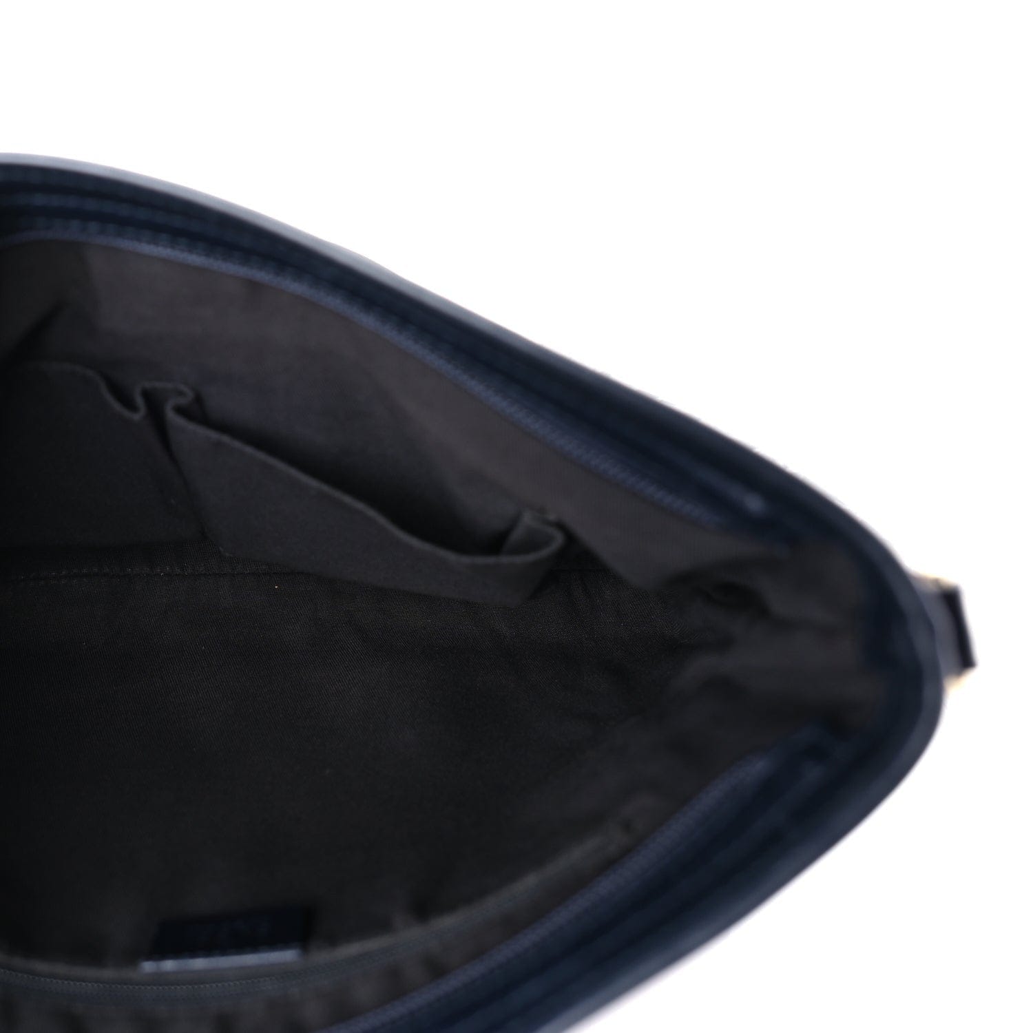 Gucci GG Supreme Monogram Web Flat Messenger Bag Navy
