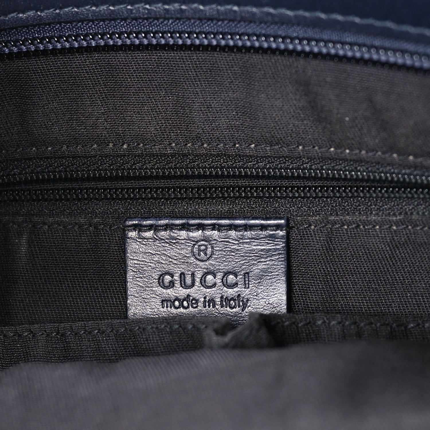 Gucci GG Supreme Monogram Web Flat Messenger Bag Navy