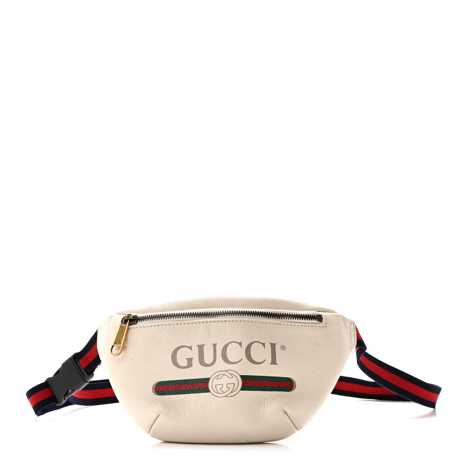 Gucci Grained Calfskin Small Logo Belt Bag White