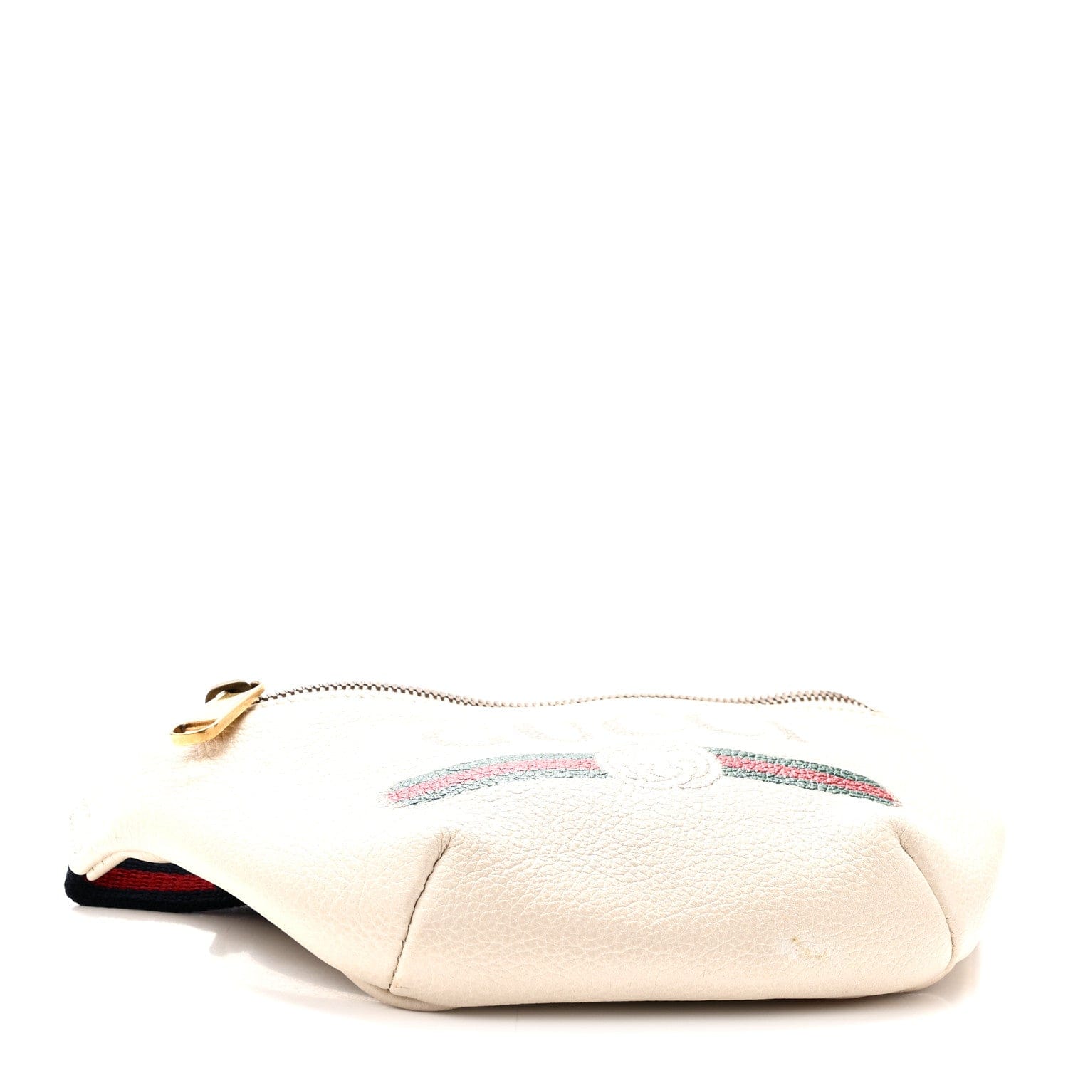Gucci Grained Calfskin Small Logo Belt Bag White